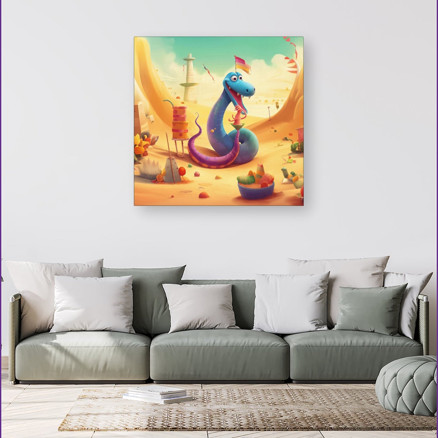 Snake On A Beach Holiday Canvas