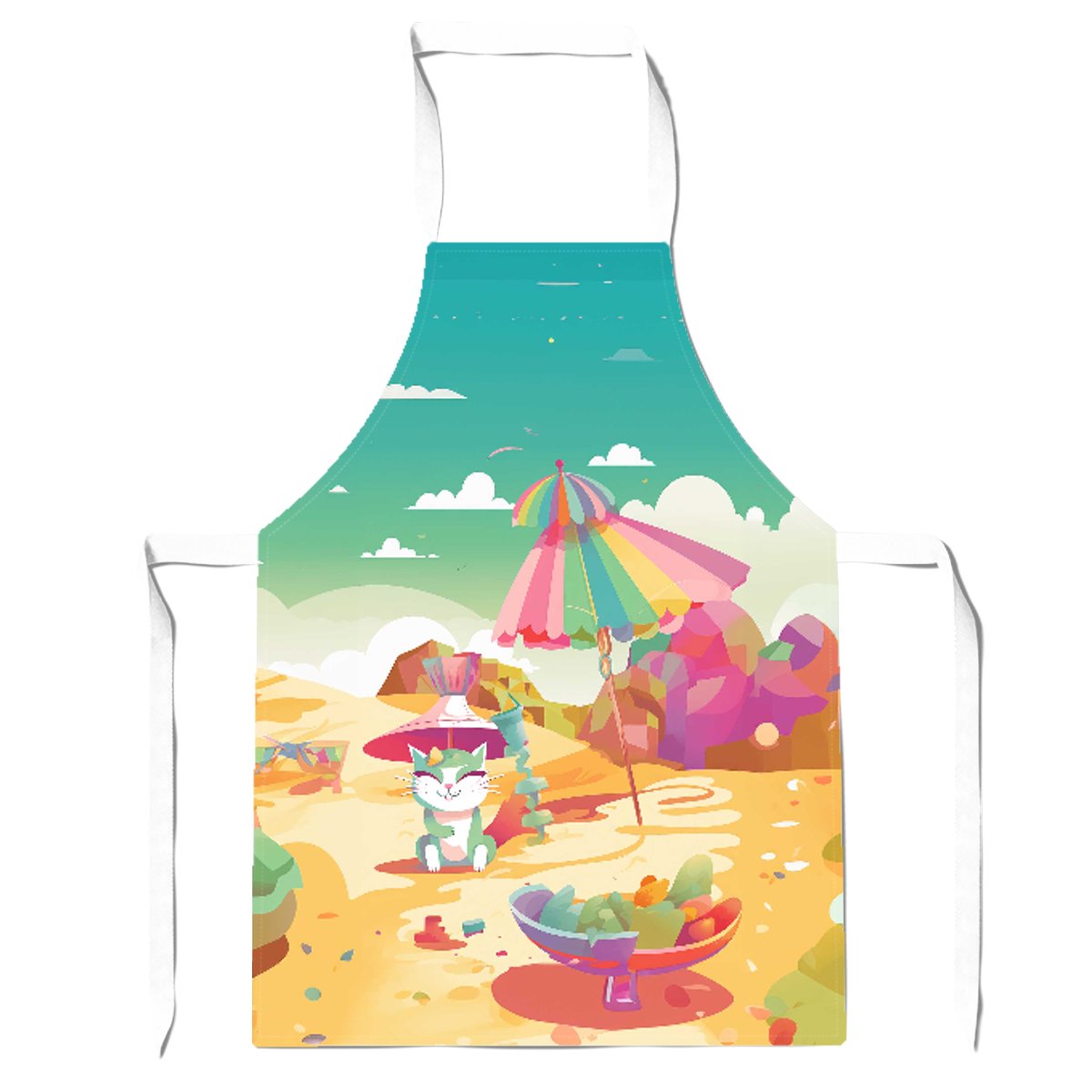 Kitten On A Beach Holiday Apron