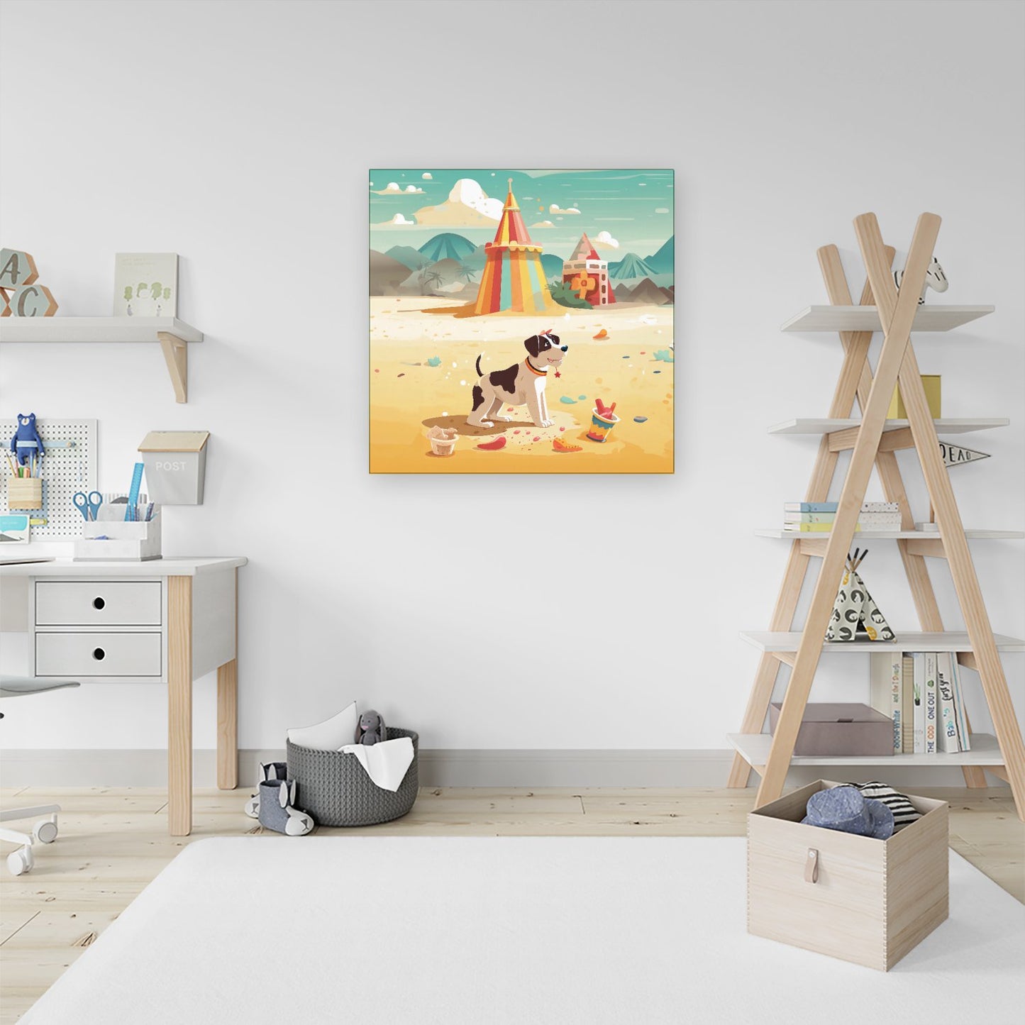 Doggy On A Beach Holiday Canvas