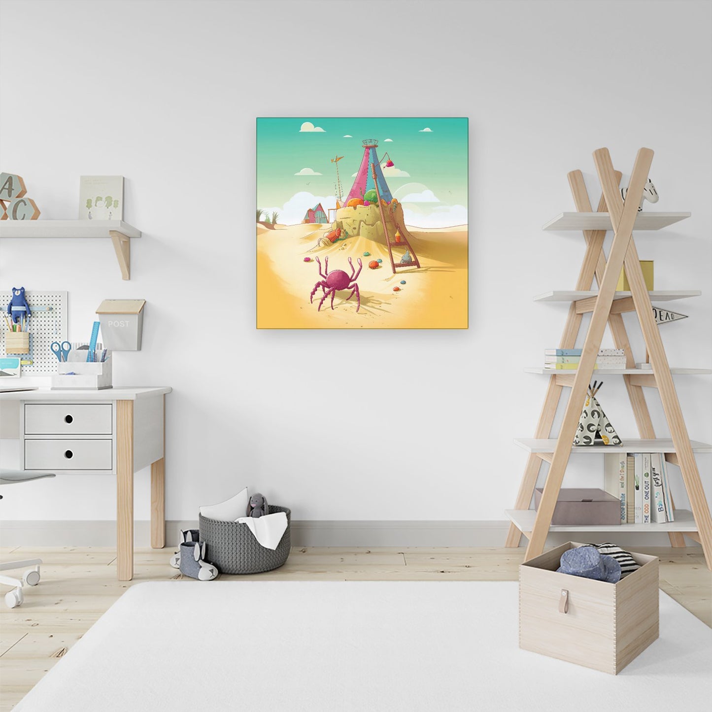 Crab On A Beach Holiday Canvas