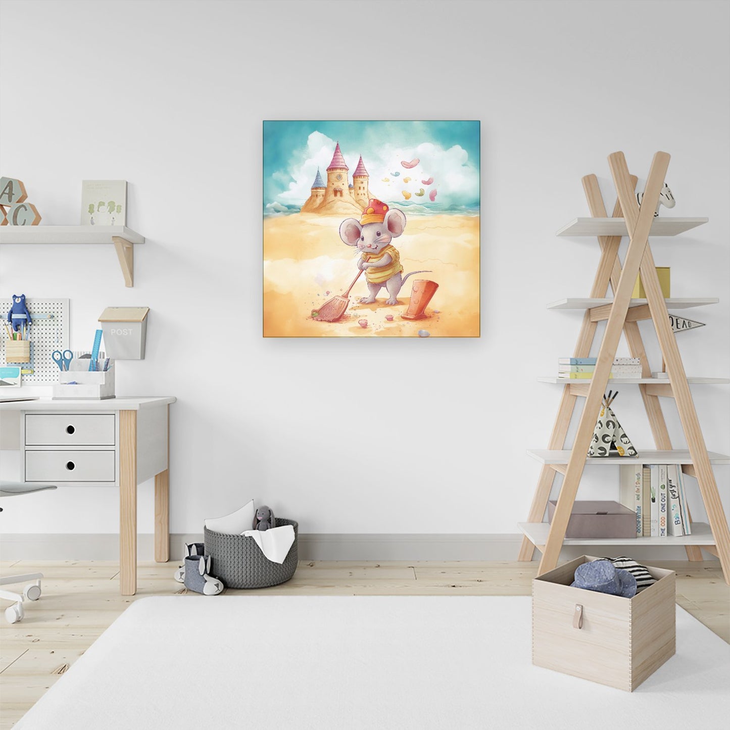 Mouse On A Beach Holiday Canvas