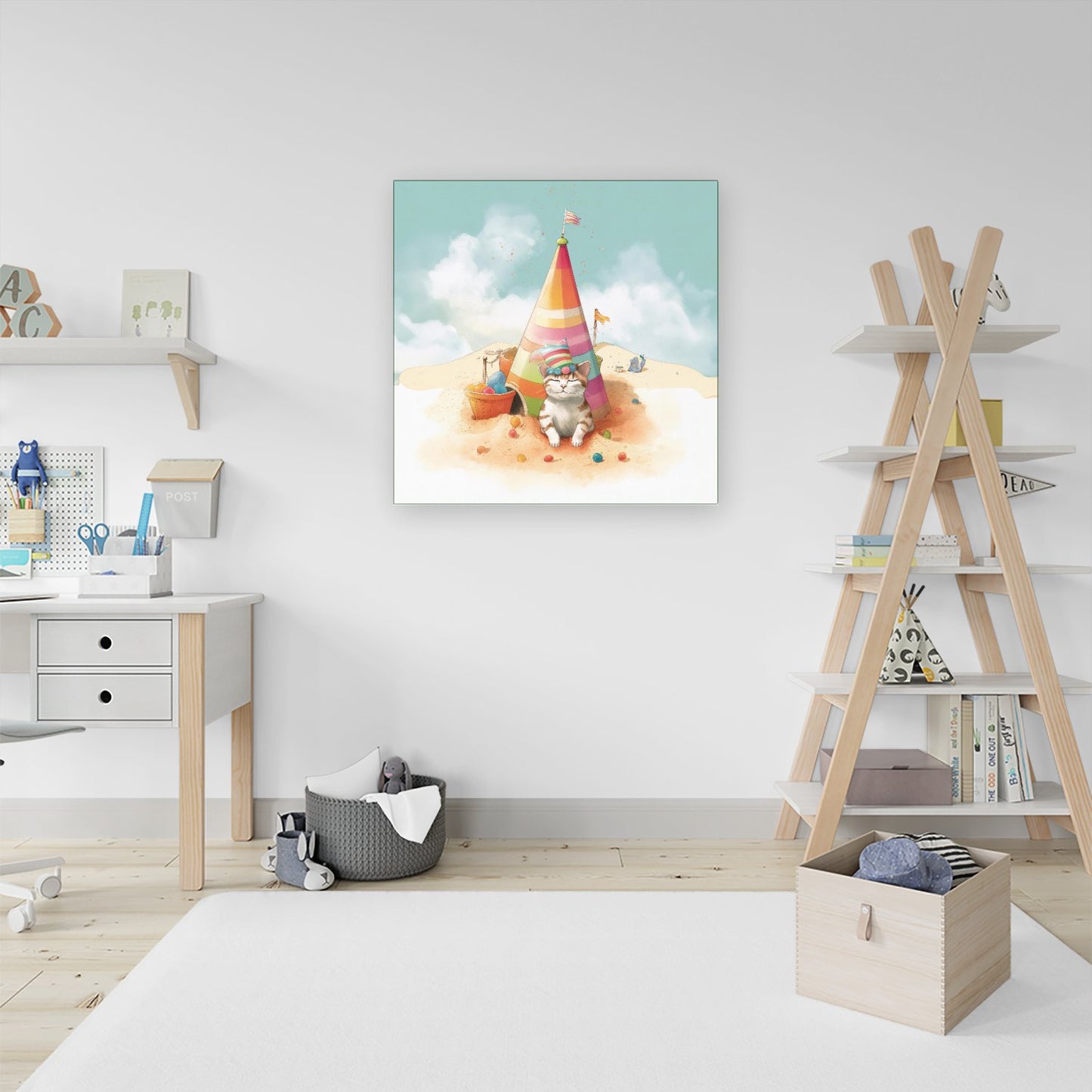 Cat On A Beach Holiday Canvas