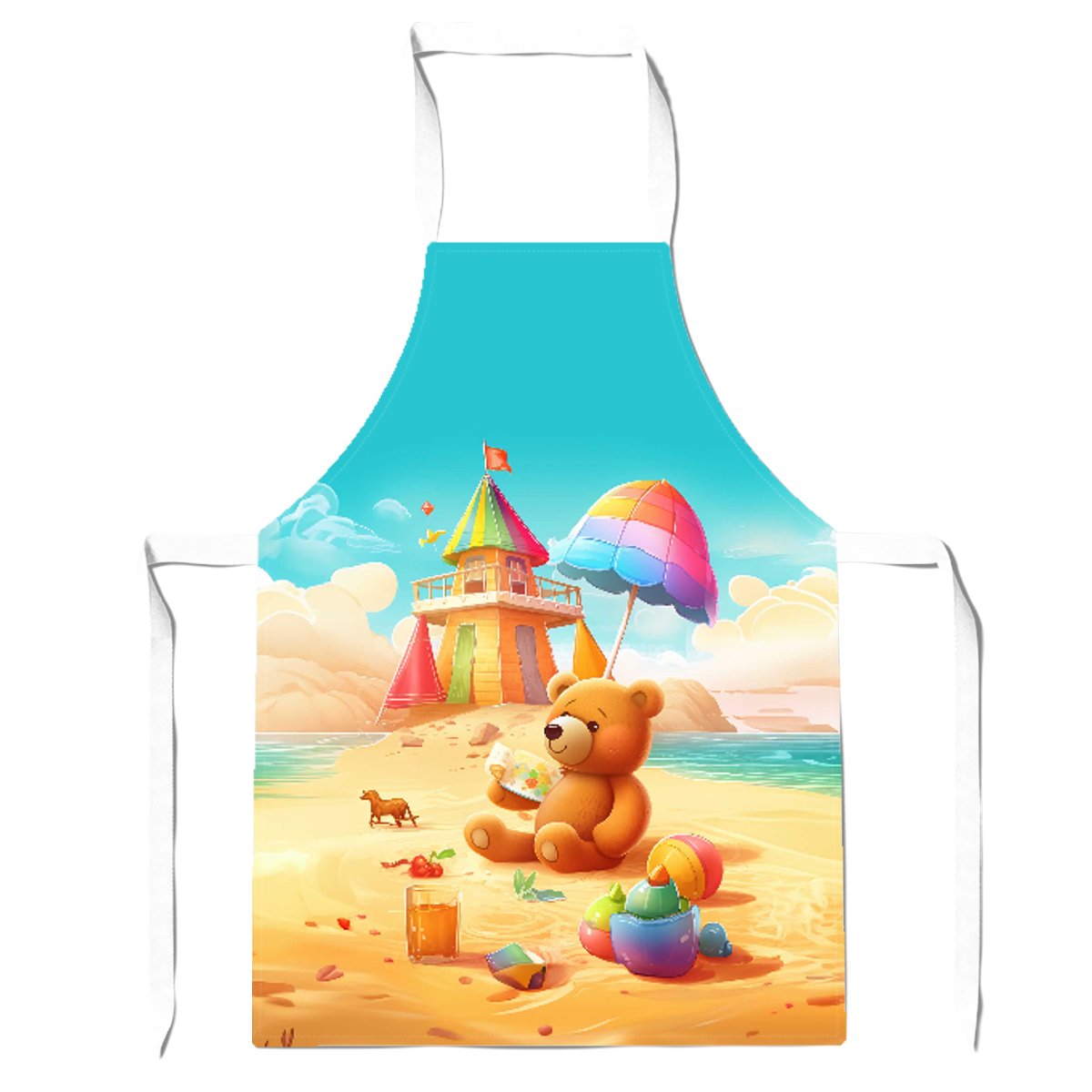 Bear On A Beach Holiday Apron
