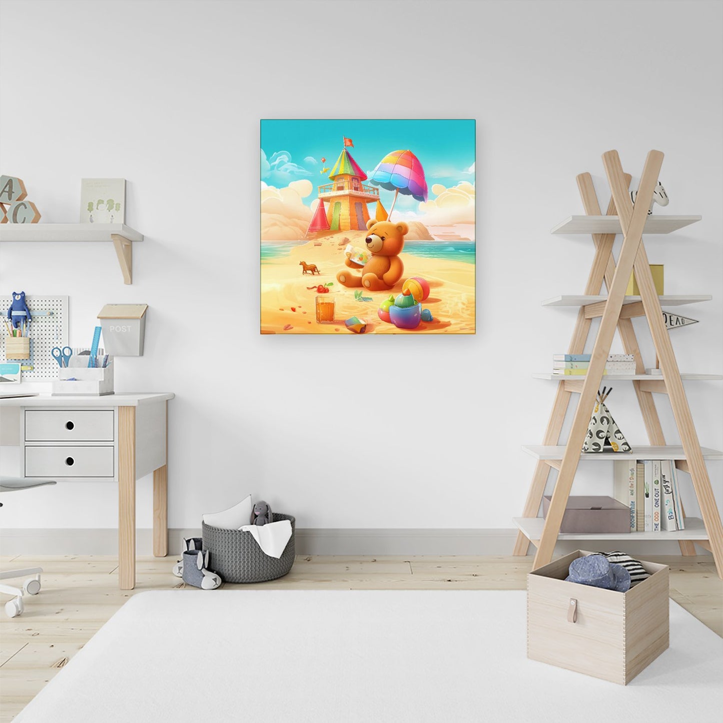 Bear On A Beach Holiday Canvas