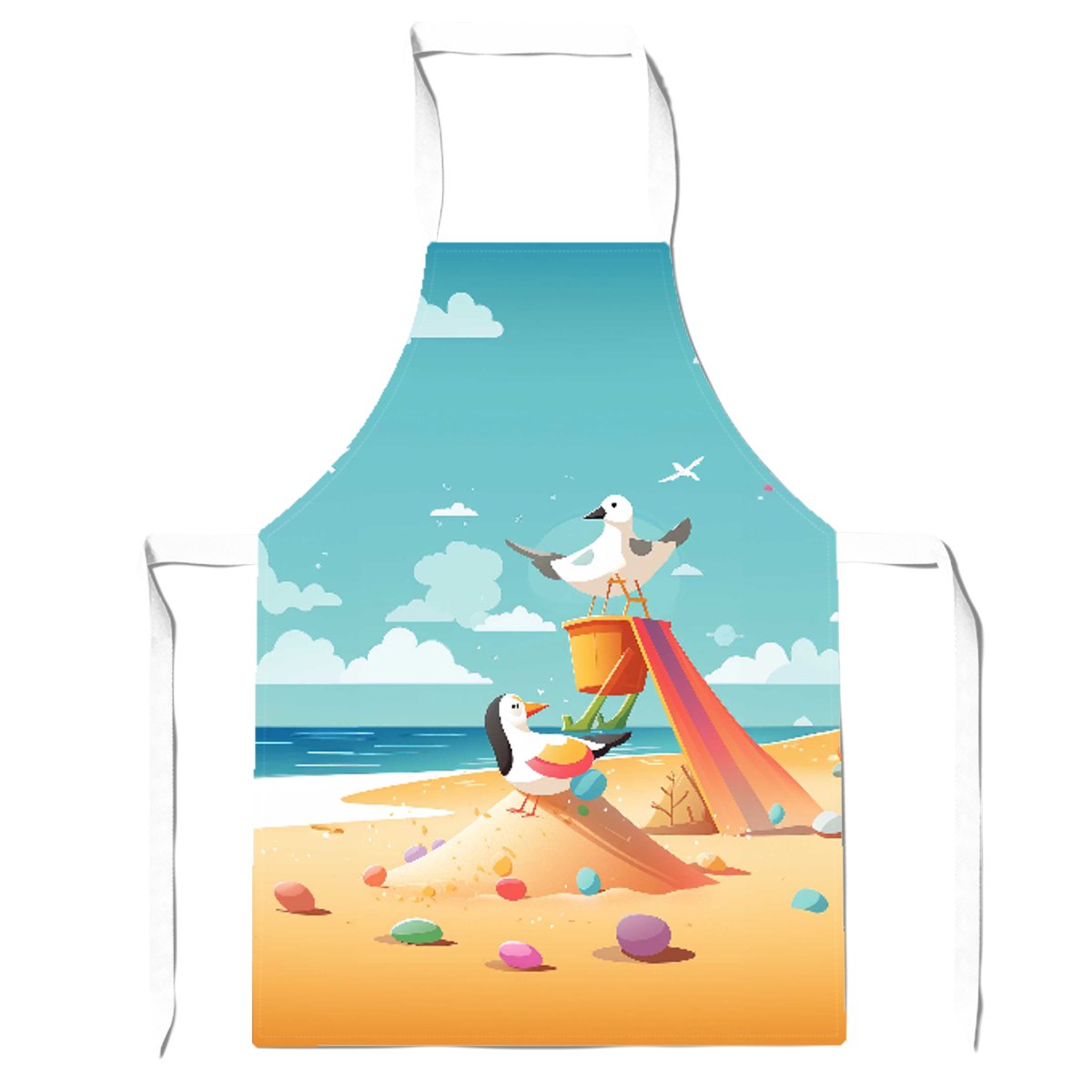 Seagulls On A Beach Holiday Apron