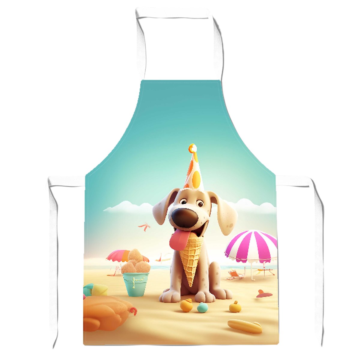 Dog On A Beach Holiday Apron