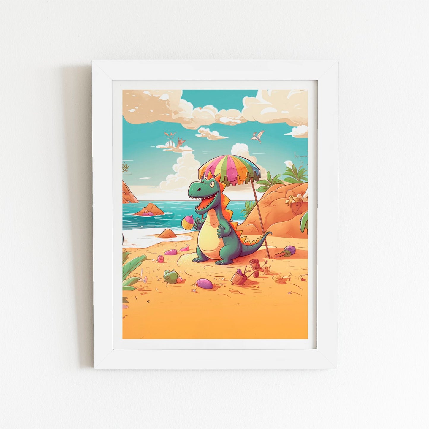 Dragon On A Beach Holiday Art Prints