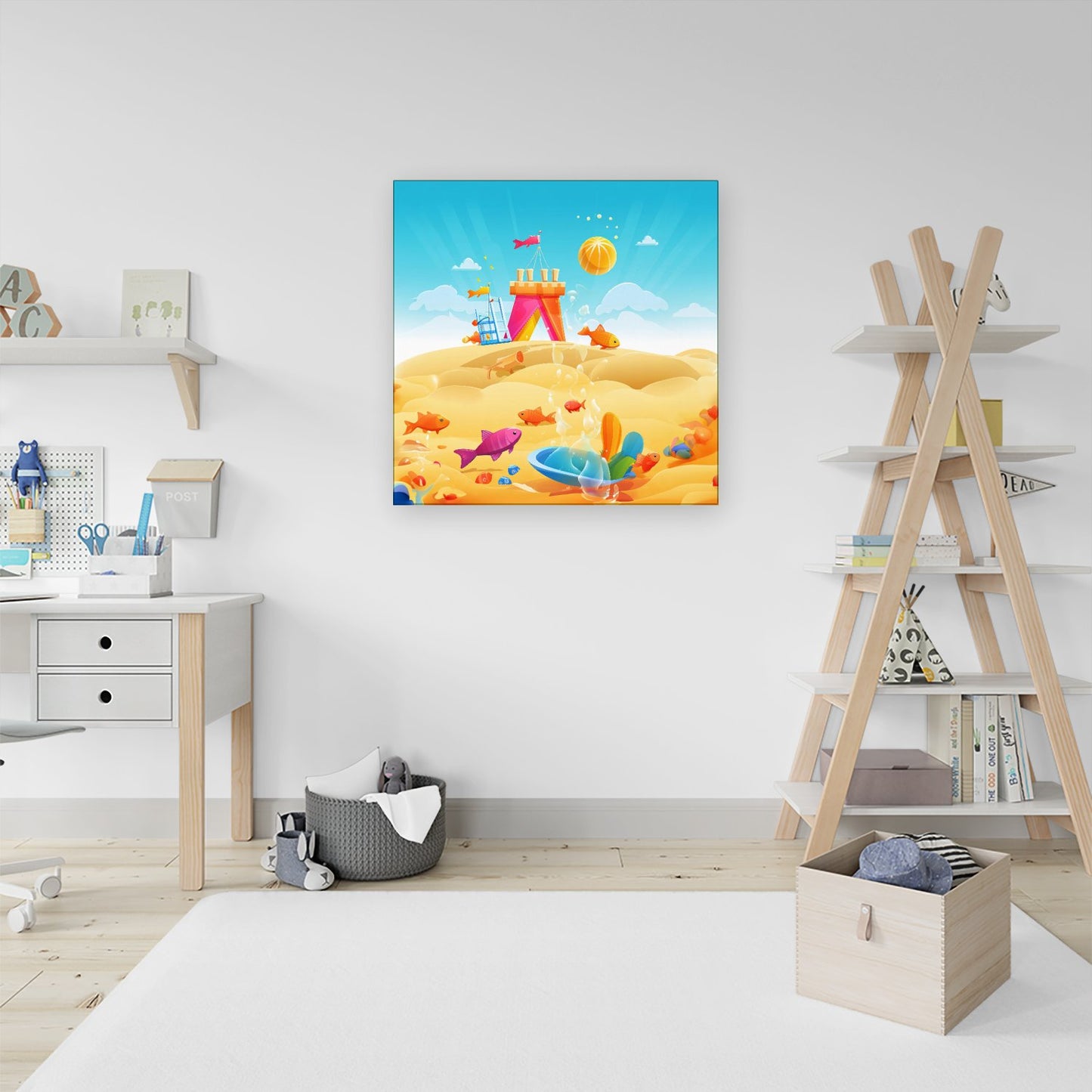 Fishes On A Beach Holiday Canvas