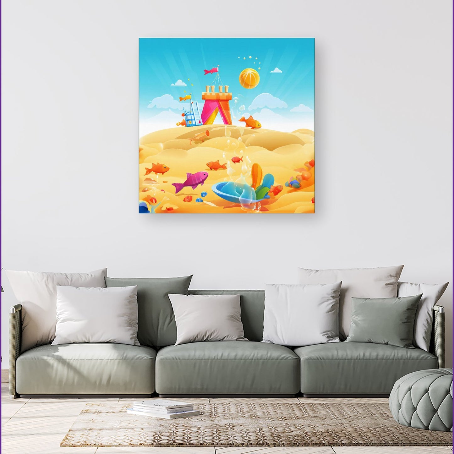 Fishes On A Beach Holiday Canvas