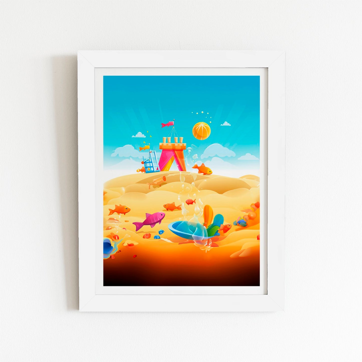 Fishes On A Beach Holiday Art Prints