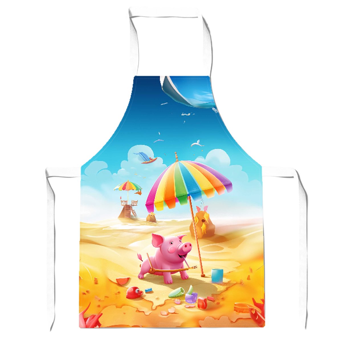 Pig On A Beach Holiday Apron