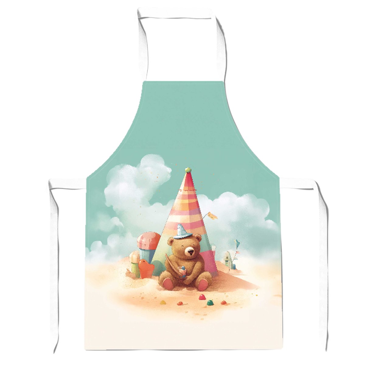 A Bear On A Beach Holiday Apron