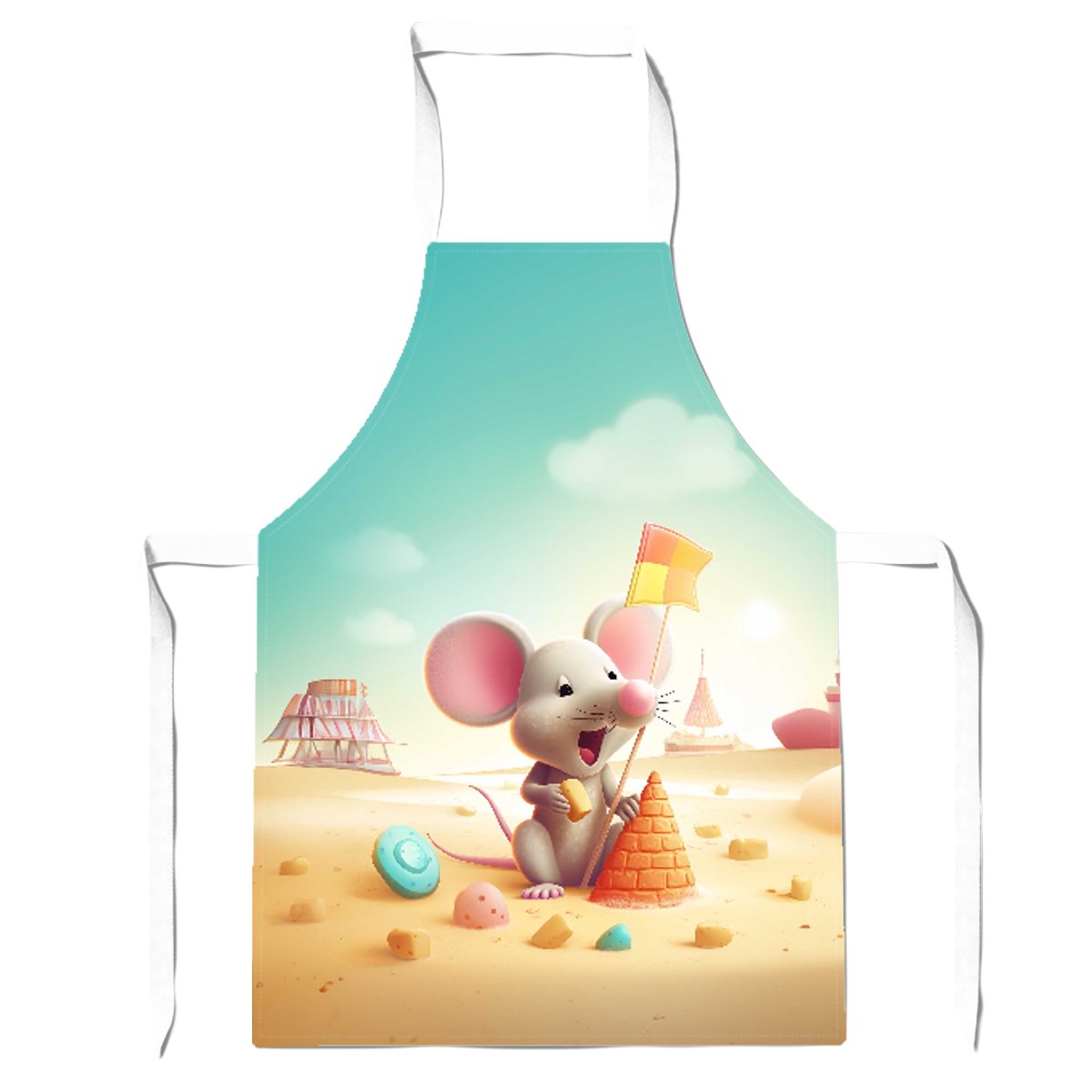 A Mouse On A Beach Holiday Apron