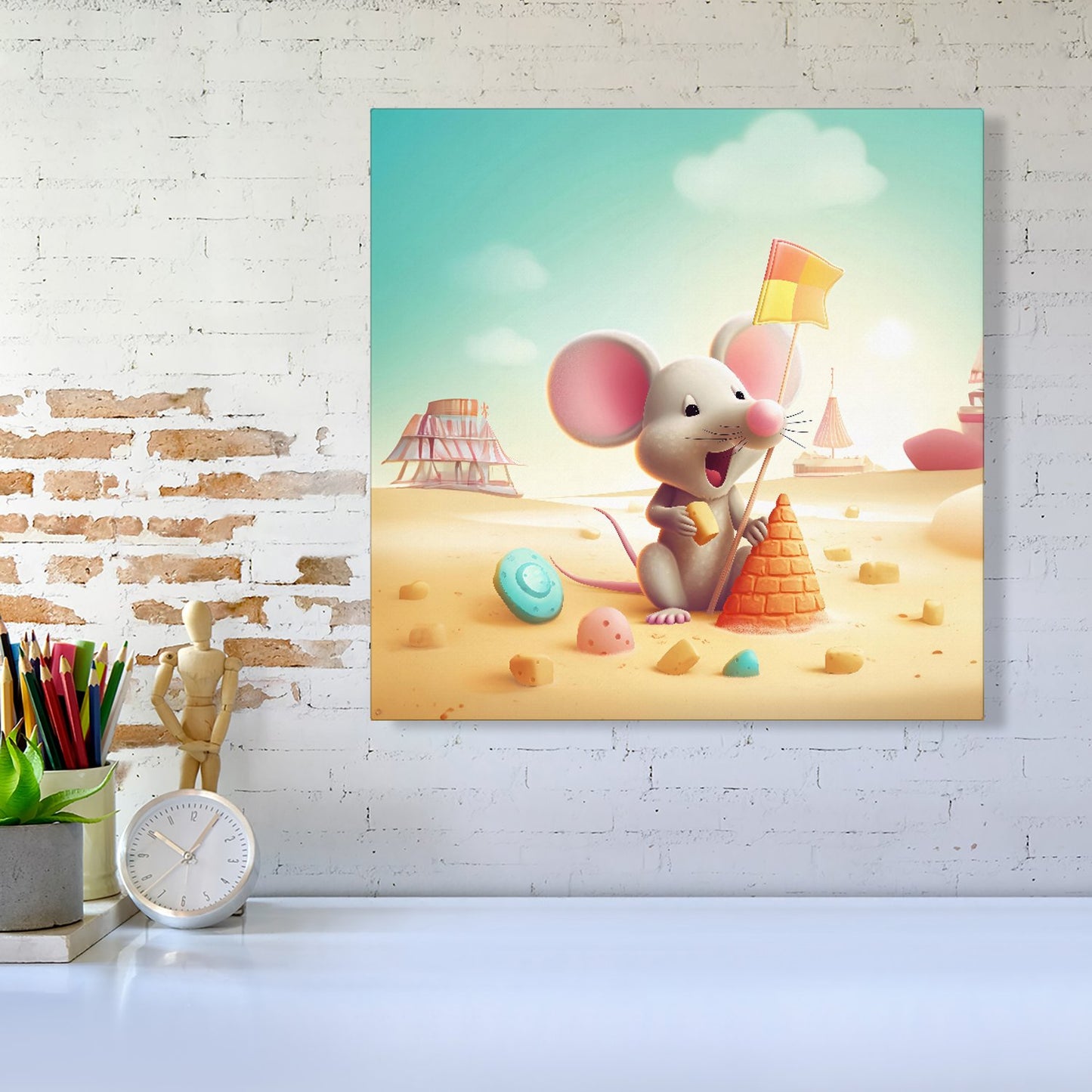 A Mouse On A Beach Holiday Canvas