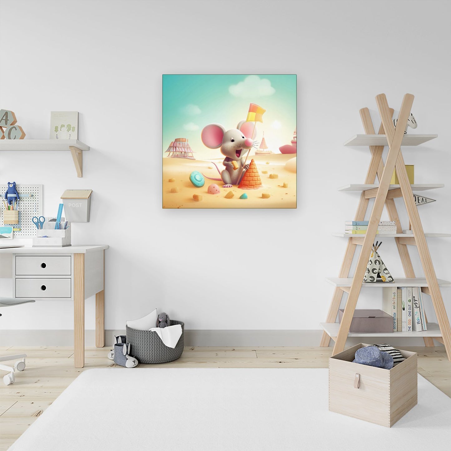 A Mouse On A Beach Holiday Canvas