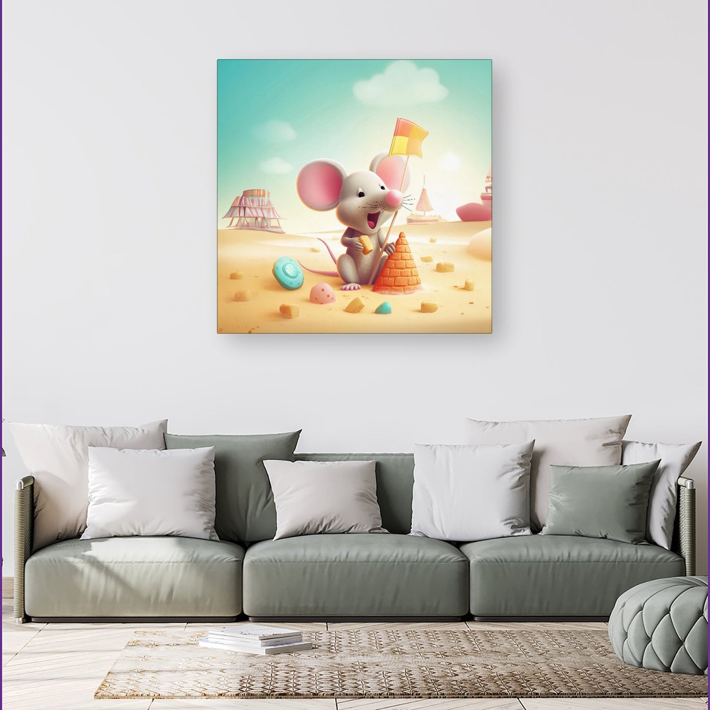 A Mouse On A Beach Holiday Canvas