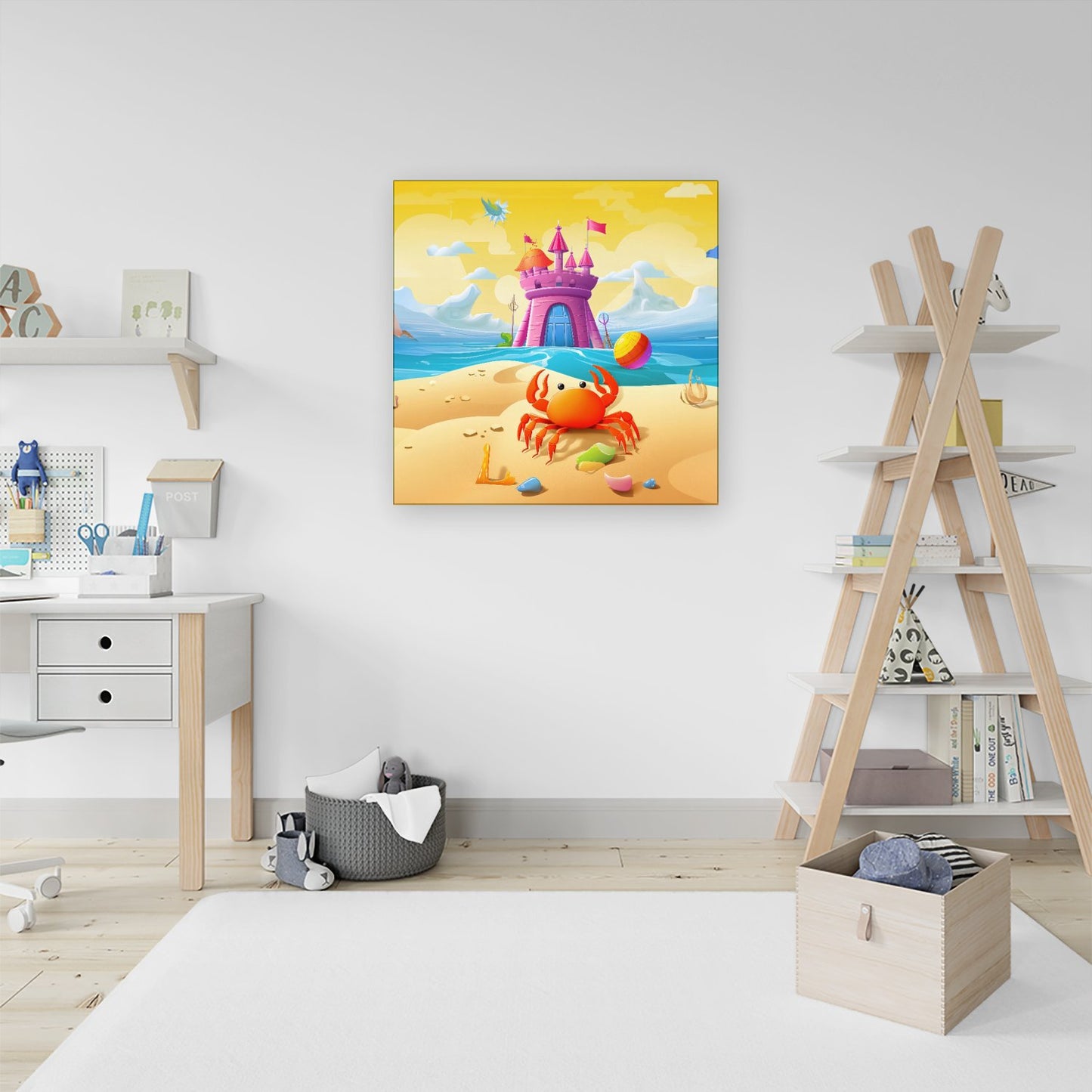 Orange Crab On A Beach Holiday Canvas