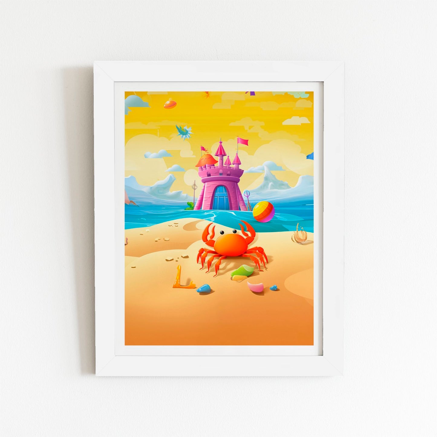 Orange Crab On A Beach Holiday Art Prints