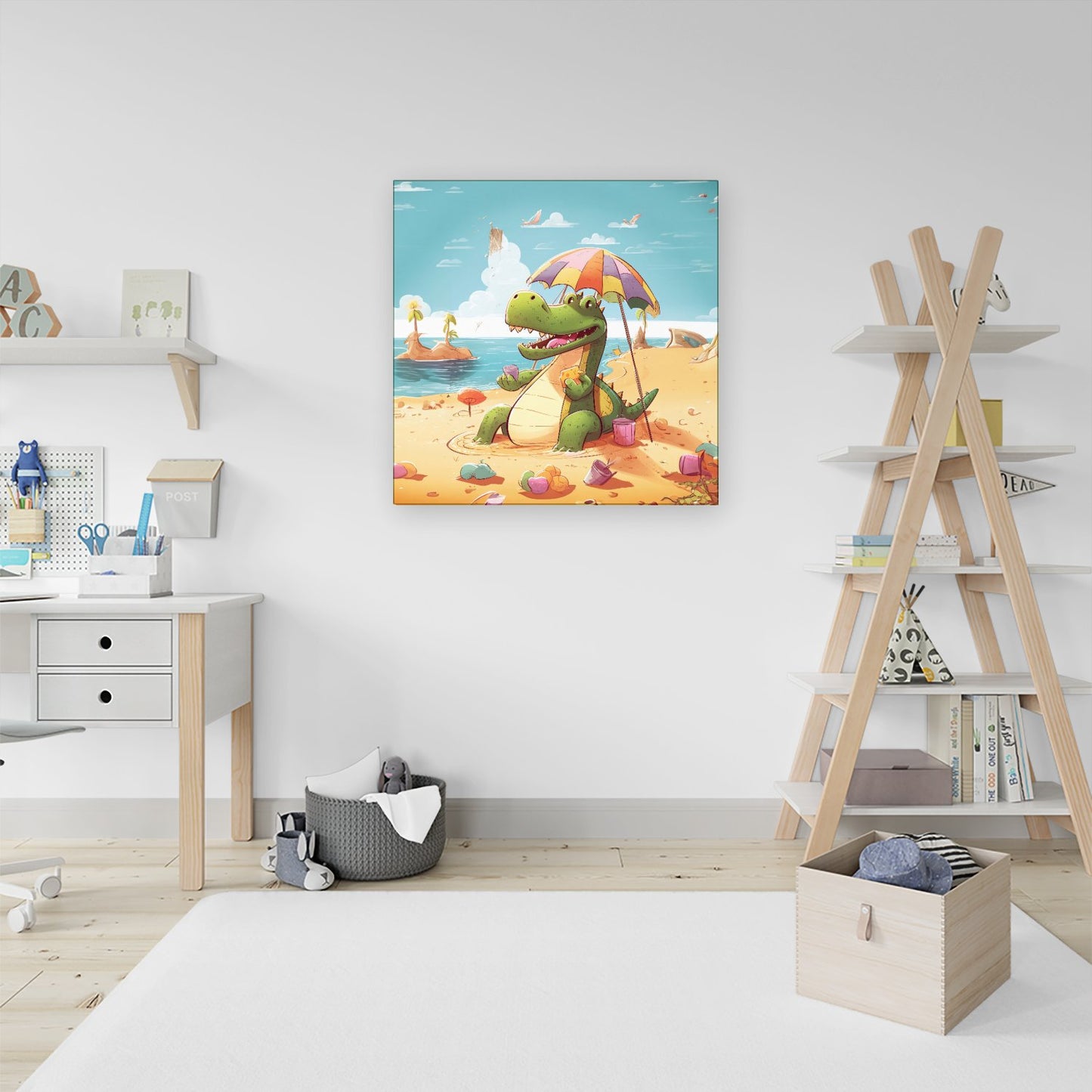 A Crocodile On A Beach Holiday Canvas