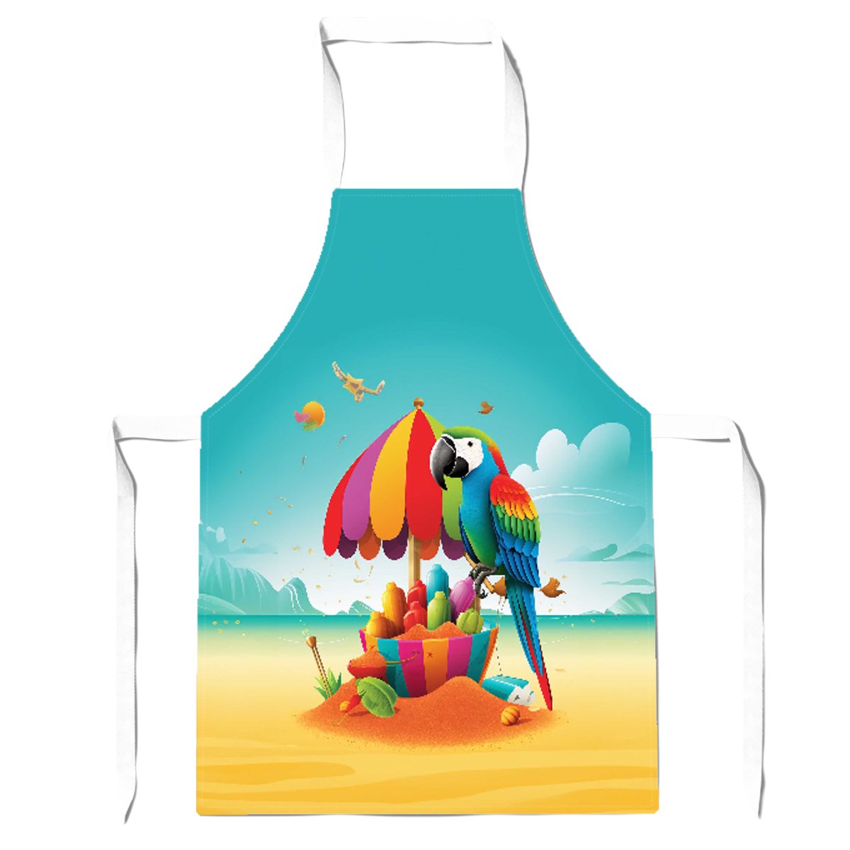 Parrot On A Beach Holiday Apron