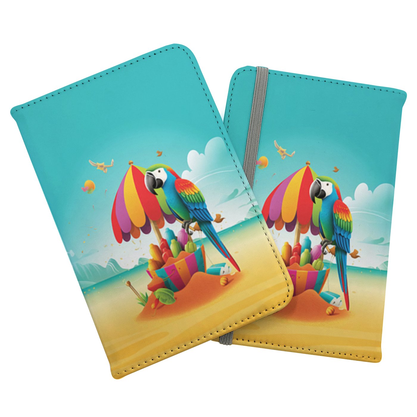 Parrot On A Beach Holiday Passport Cover