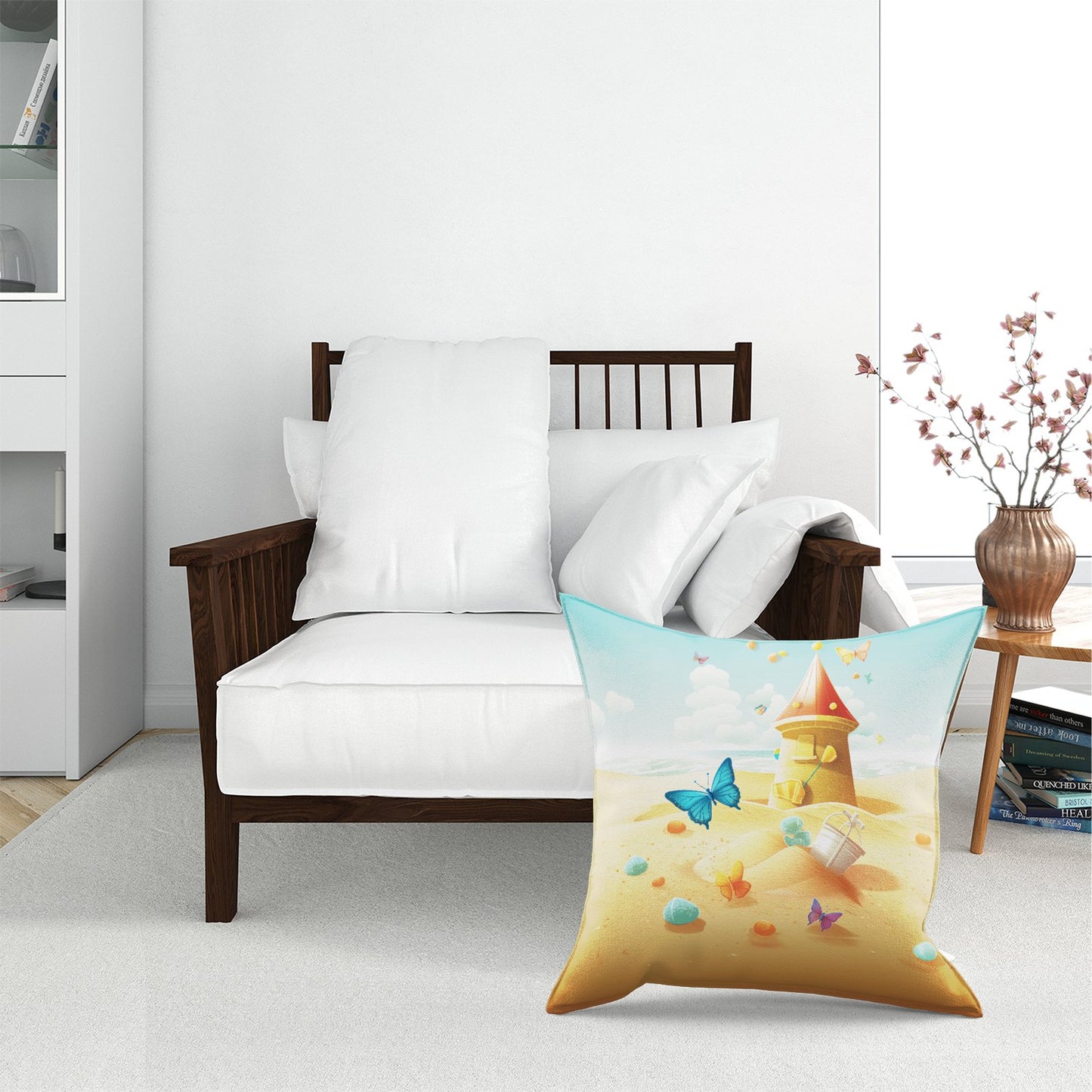 Butterflies On A Beach Holiday Floor Cushion