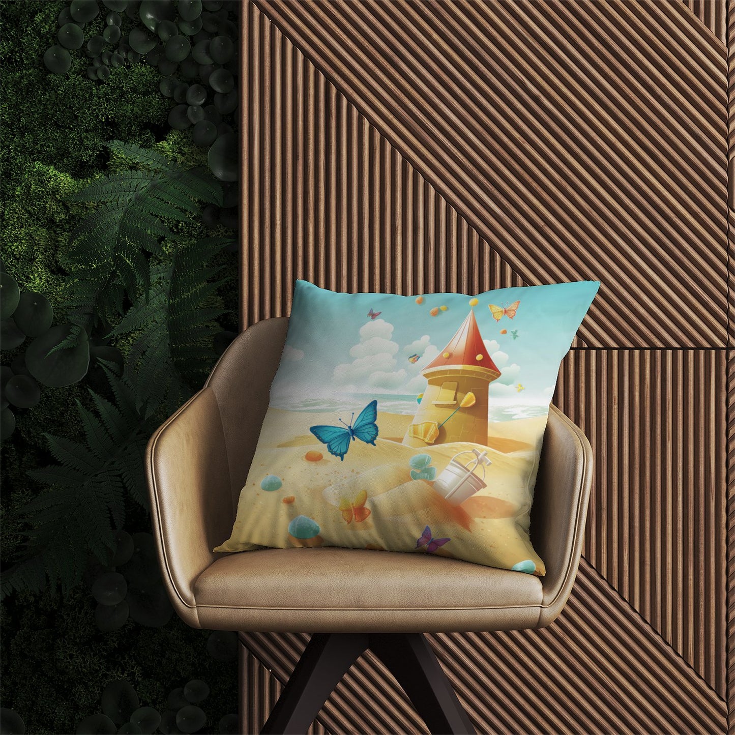 Butterflies On A Beach Holiday Outdoor Cushion