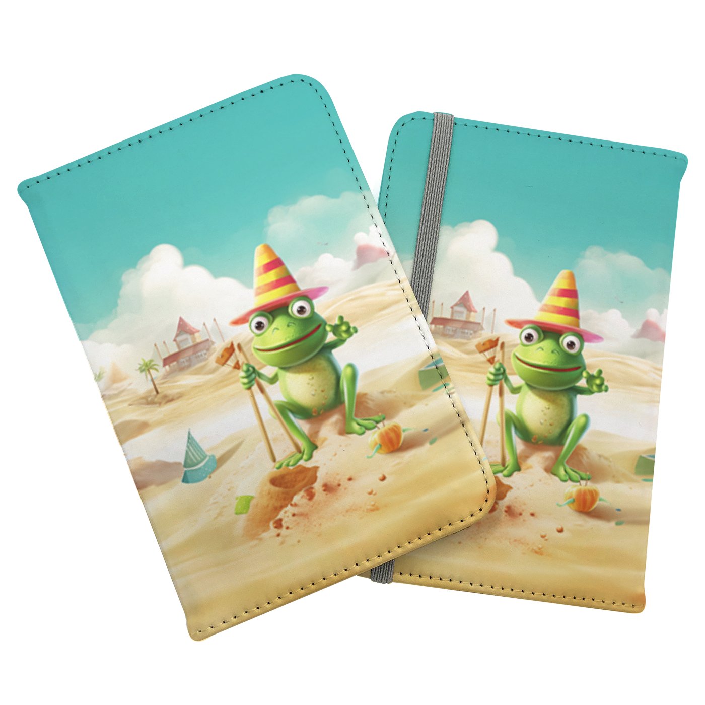 Happy Frog On A Beach Holiday Passport Cover