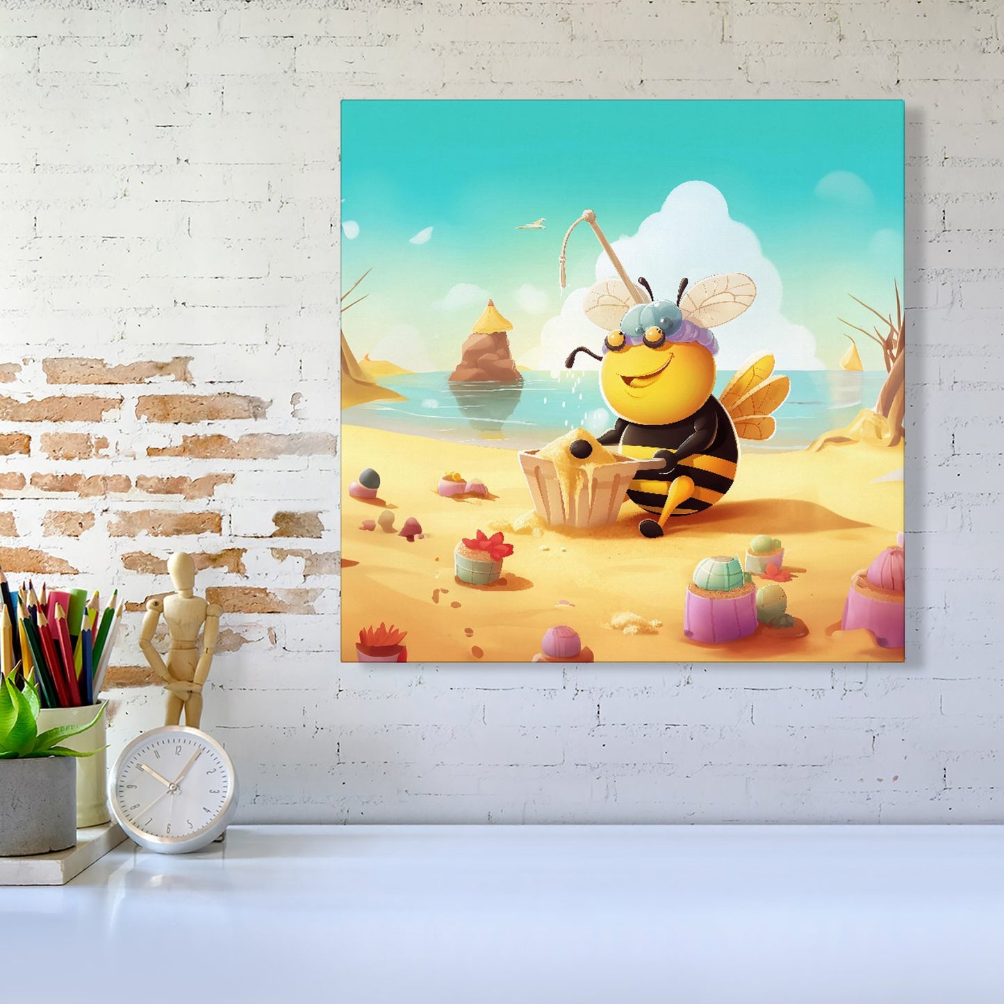 Bumblebee On A Beach Holiday Canvas