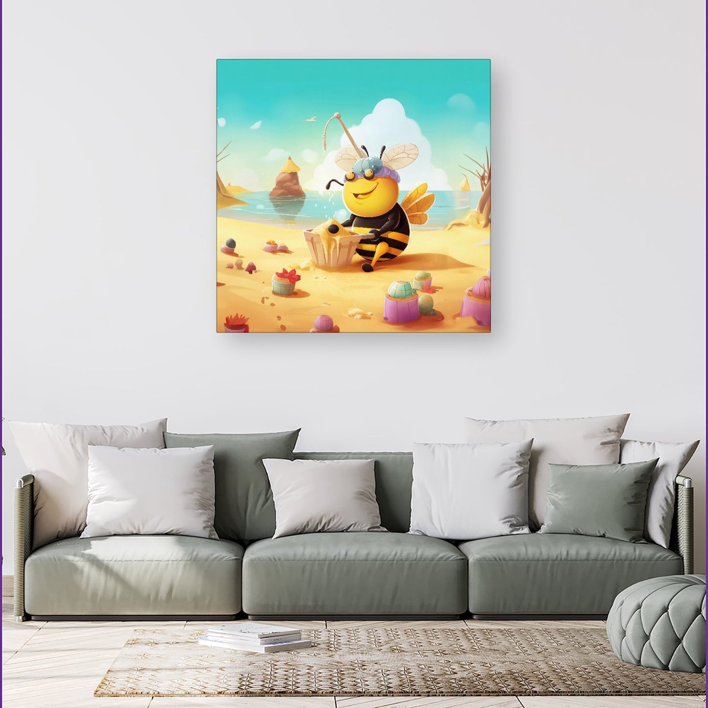Bumblebee On A Beach Holiday Canvas