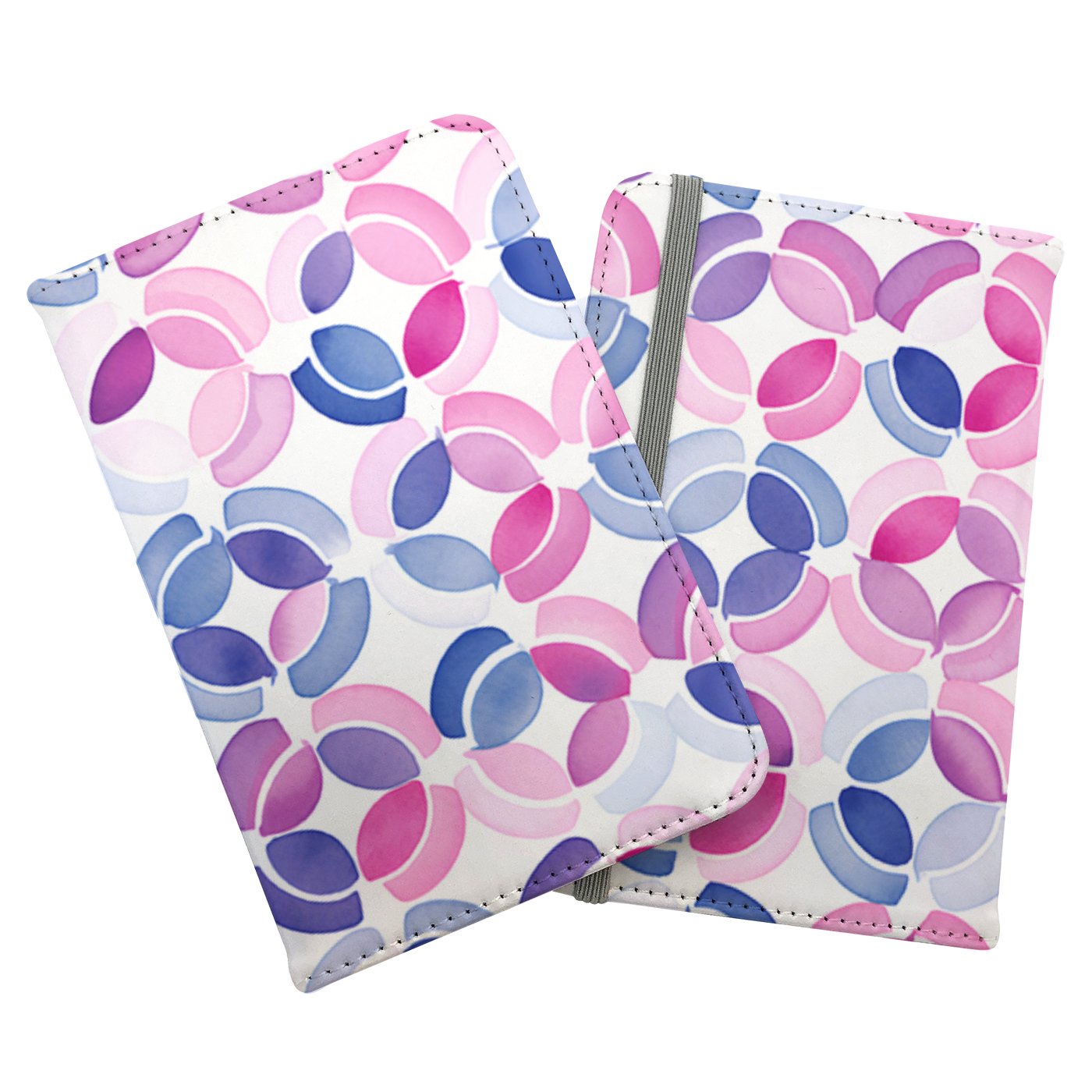 Interlocking Pink Blue Shape Passport Cover