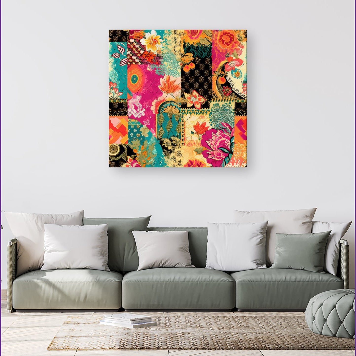 Patchwork Mixed Textiles Canvas