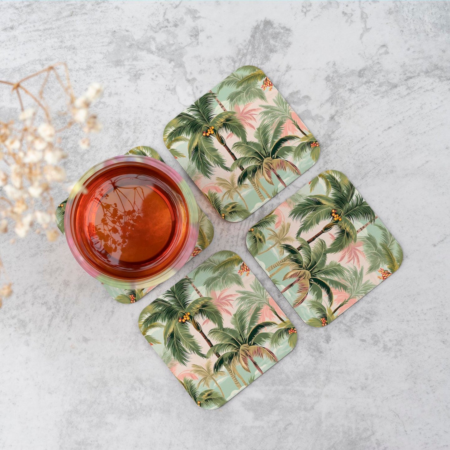 Palm Trees Pattern Coasters