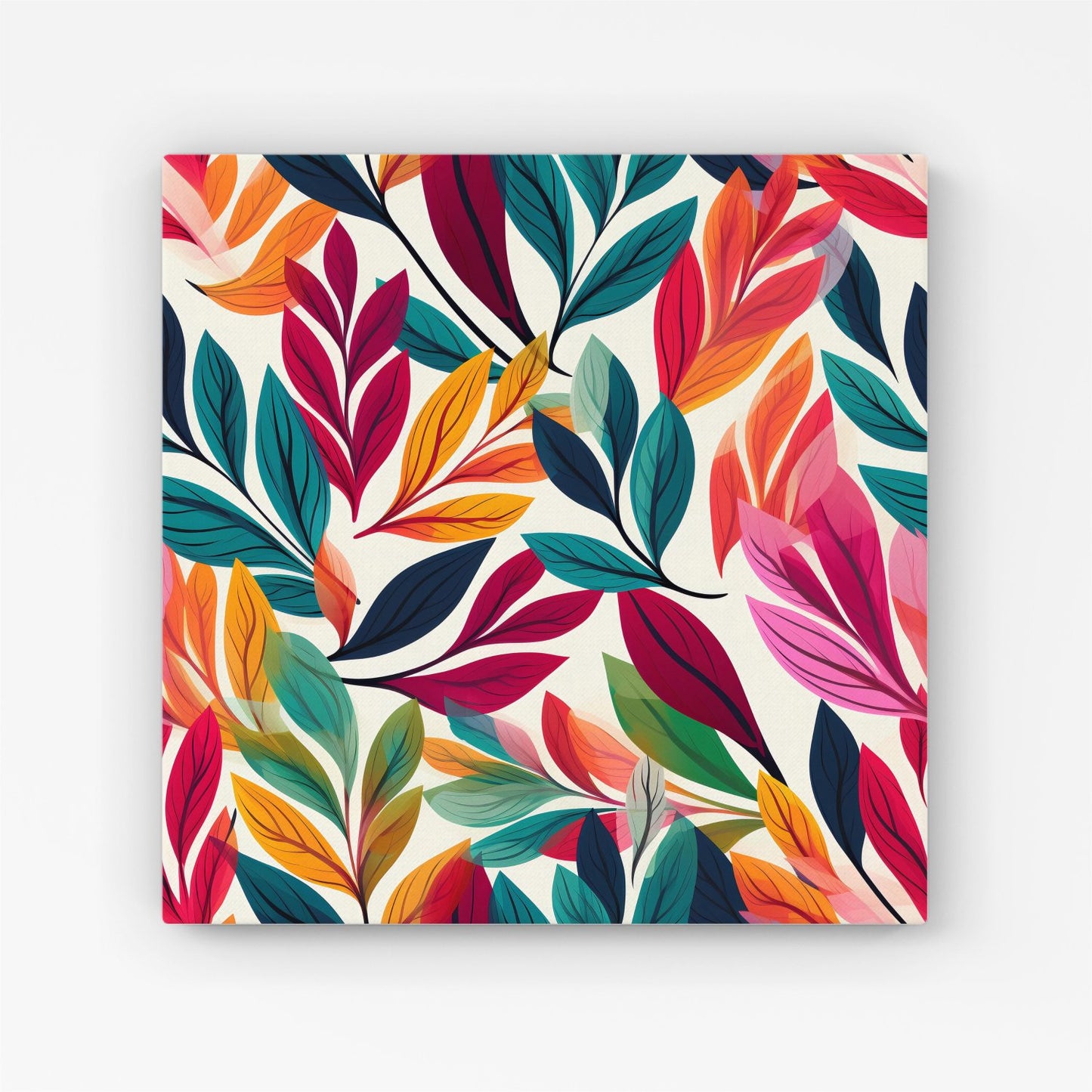 Bright Leaves Pattern Canvas