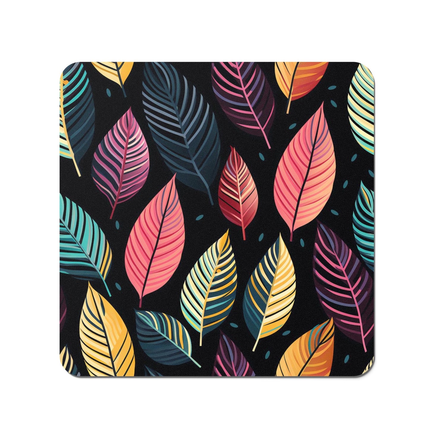Colourful Leaves Pattern Coasters