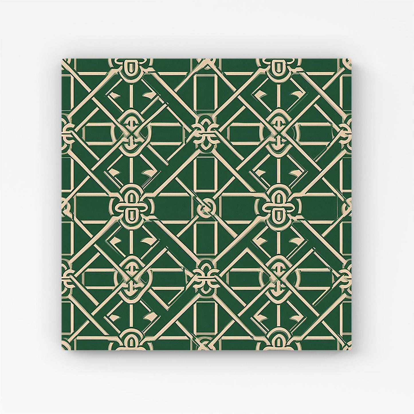 Green Lattice Design Canvas