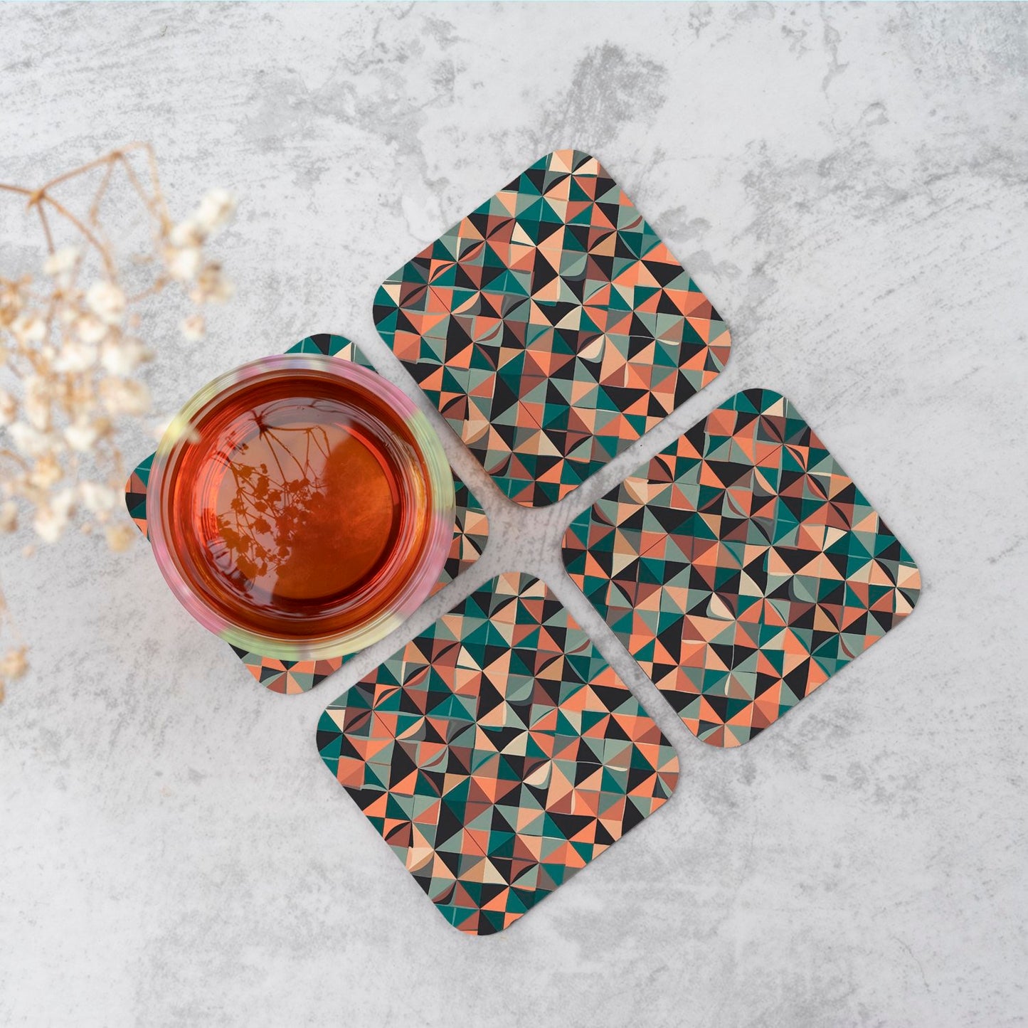 Geometric Print Pattern Coasters