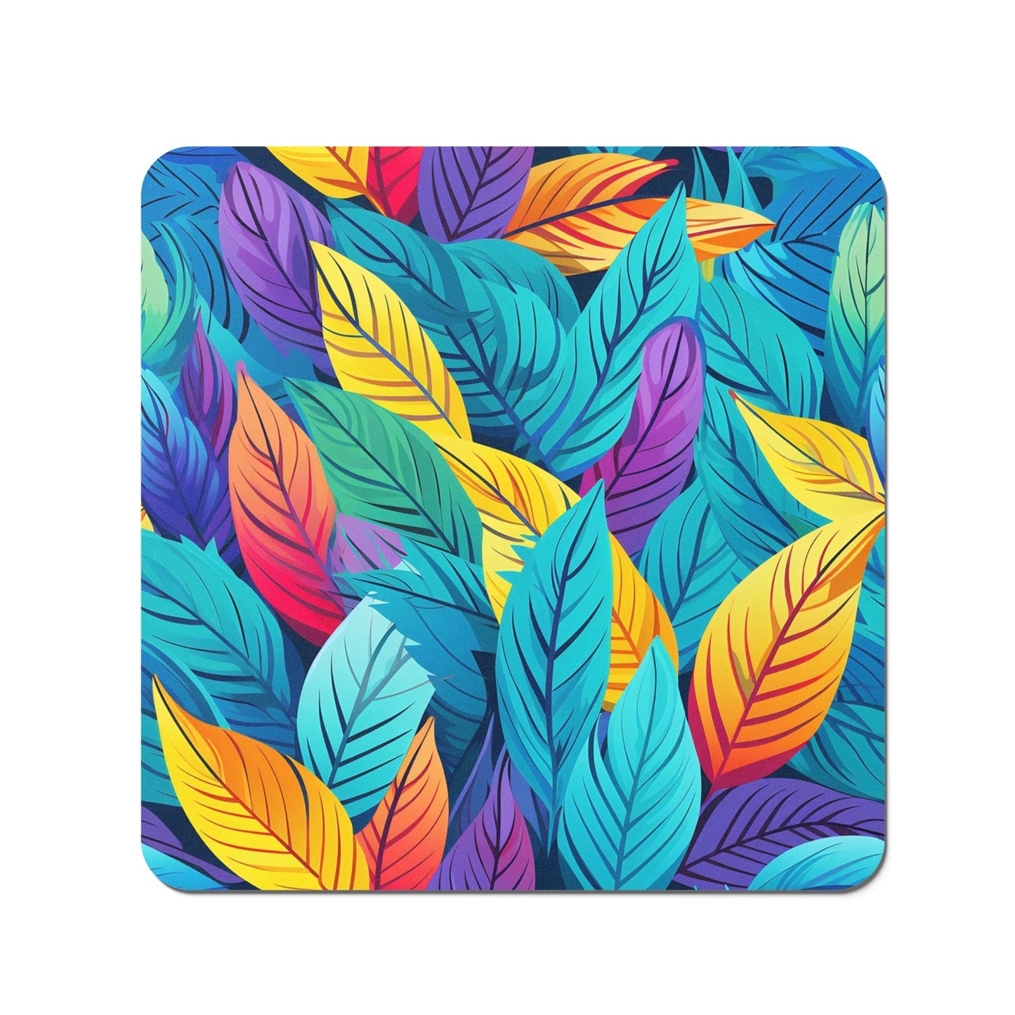 Bright Colourful Leaves Coasters