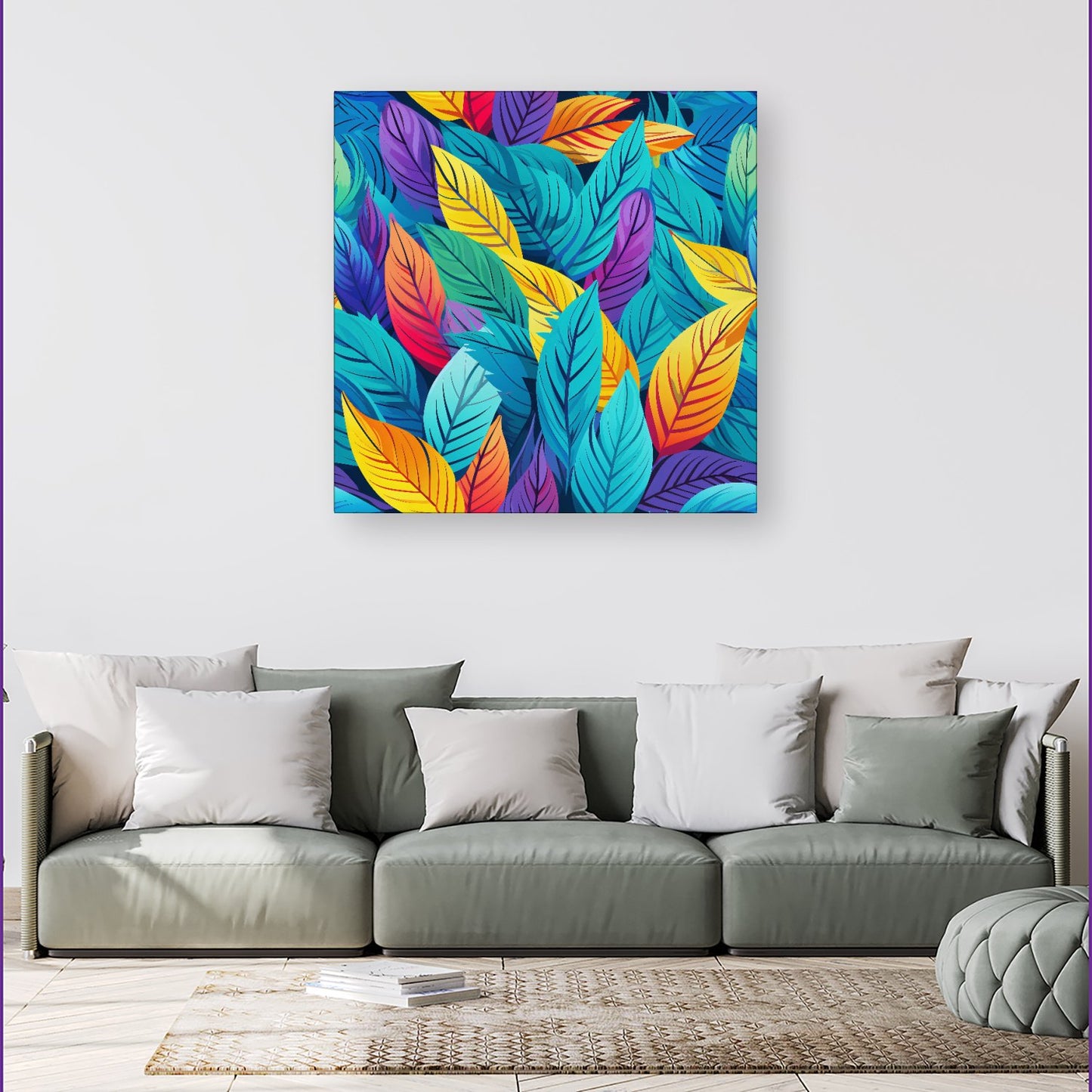 Bright Colourful Leaves Canvas