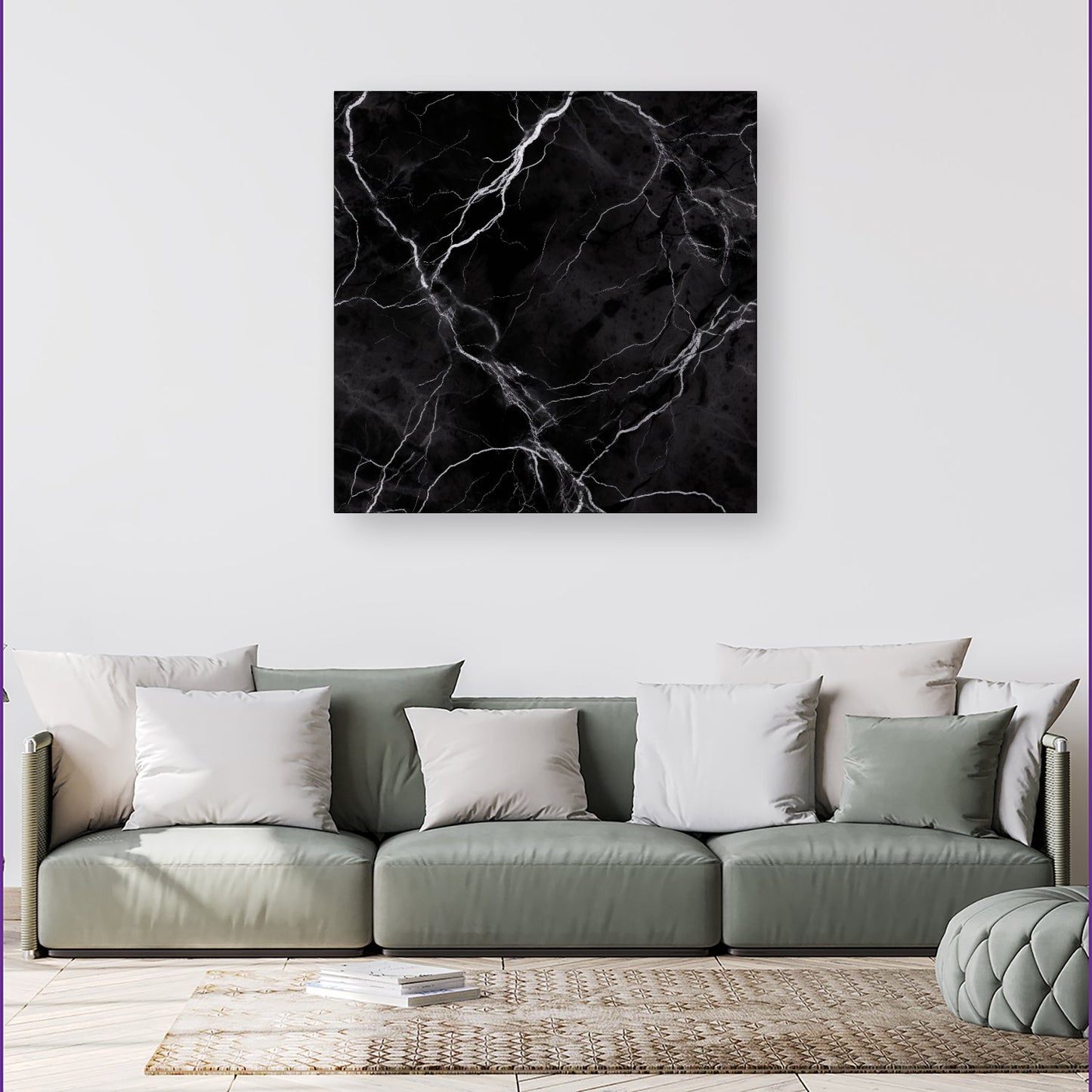 Black Marble Pattern Canvas