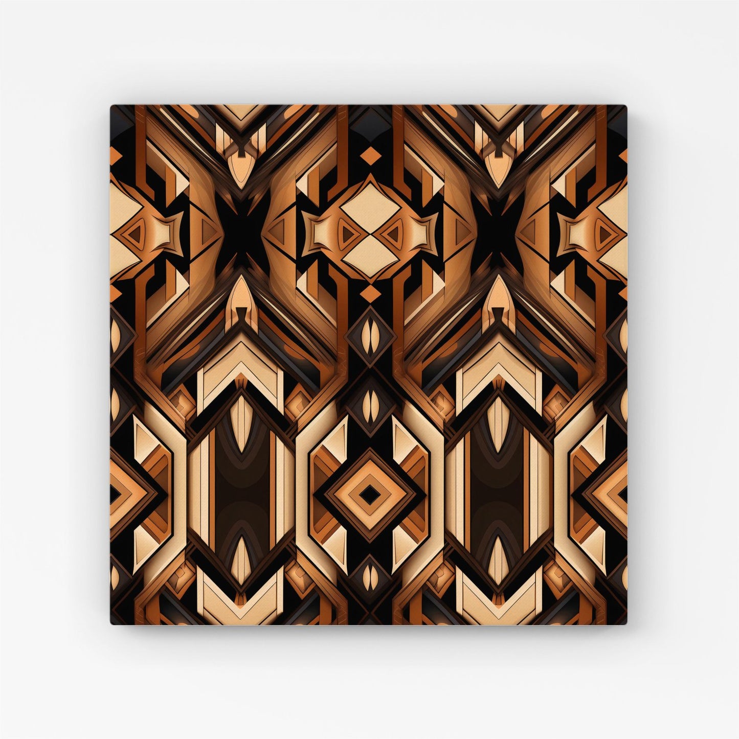 Black And Brown Intricate Pattern Canvas