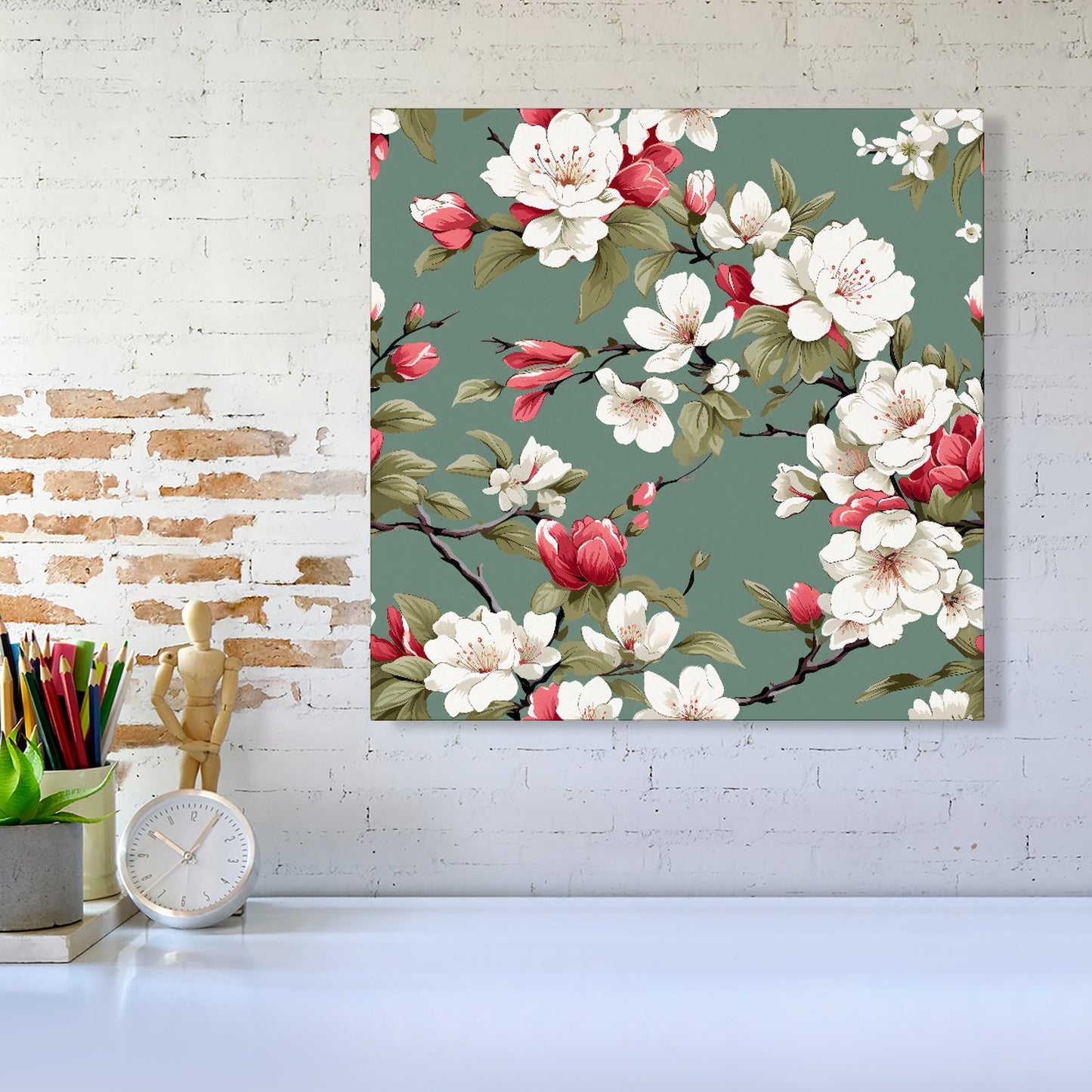 Pink And White Blossom Canvas