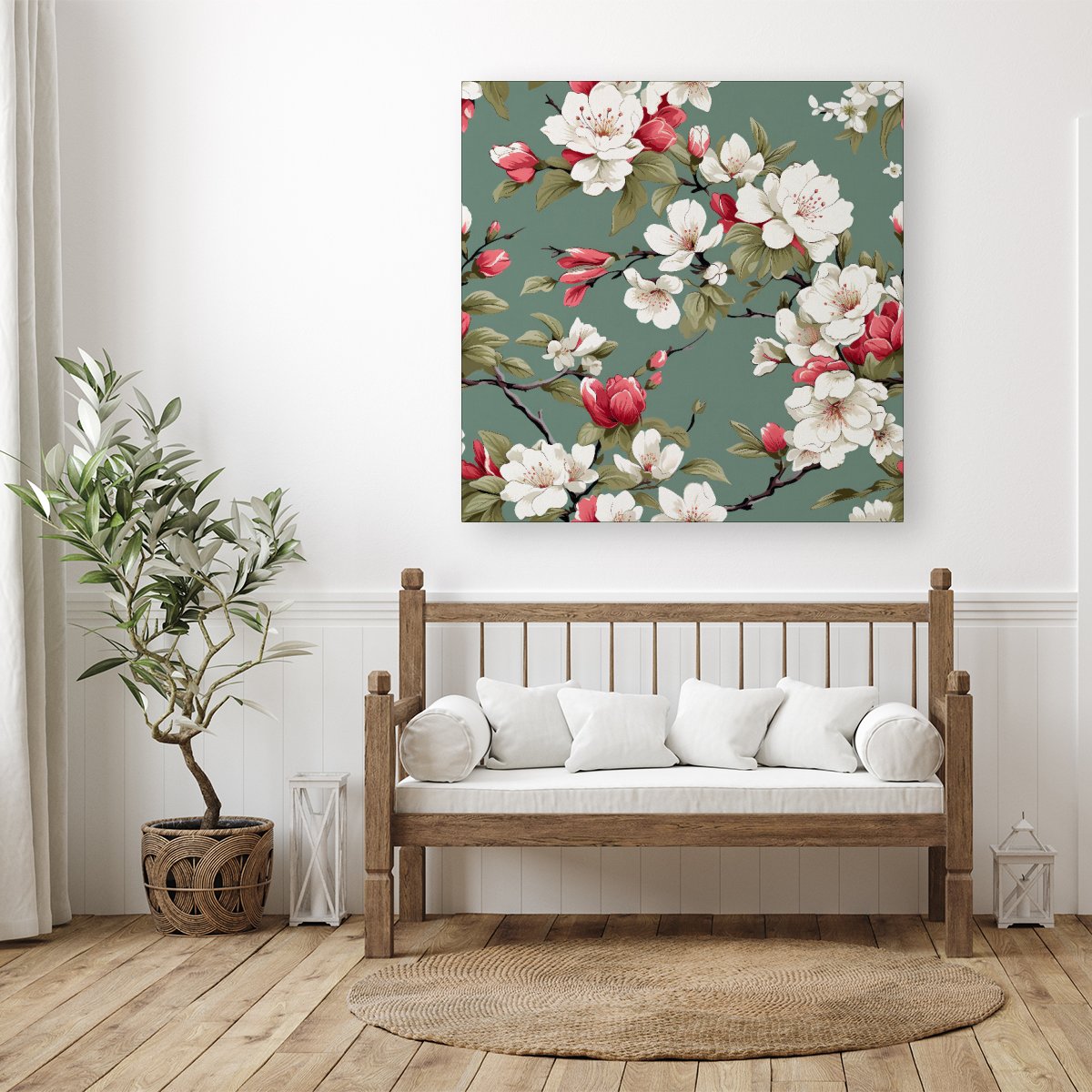 Pink And White Blossom Canvas