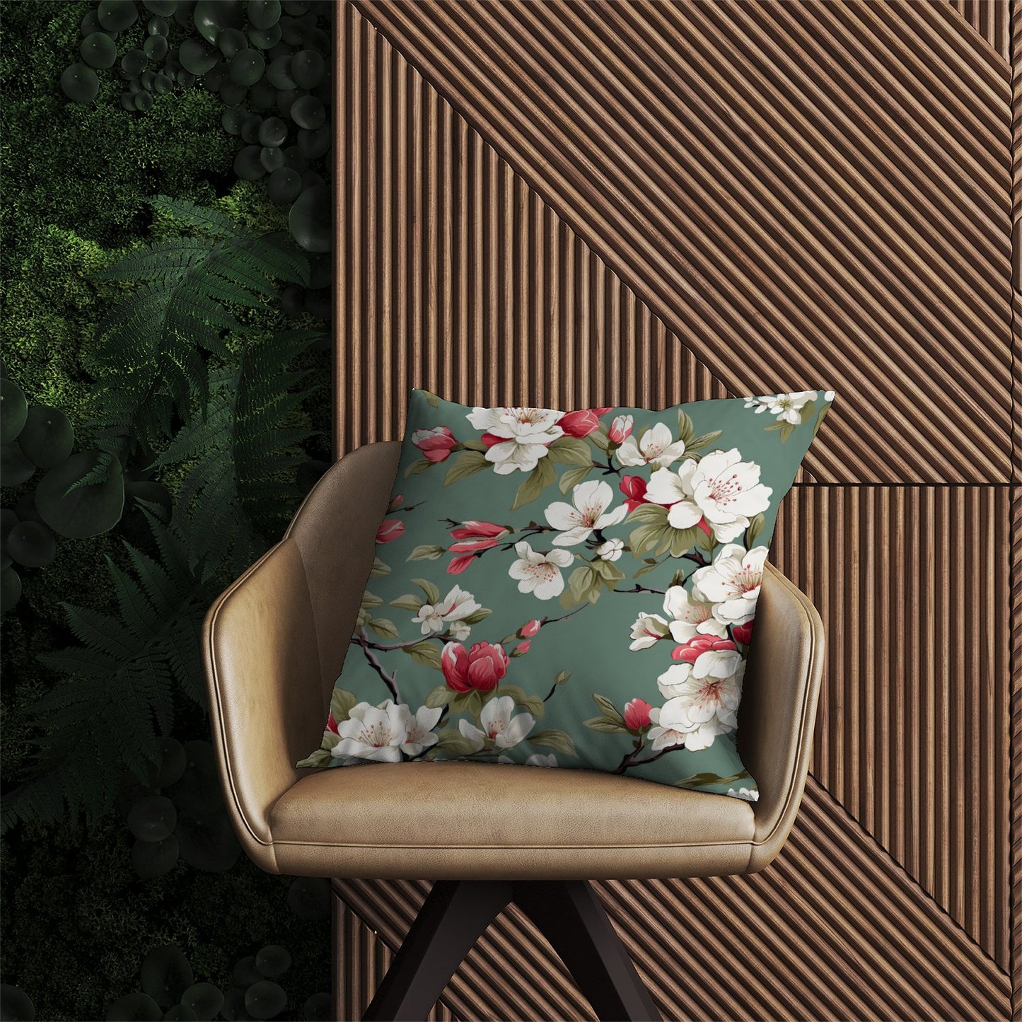 Pink And White Blossom Outdoor Cushion