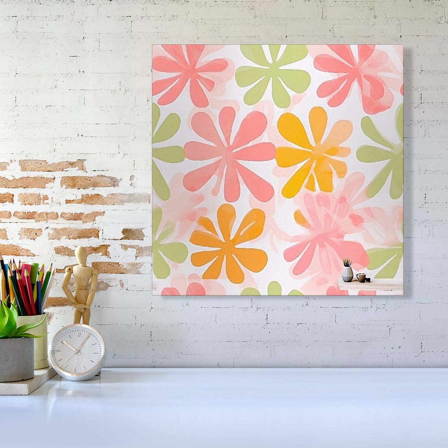 Yellow And Pink Flowers Canvas