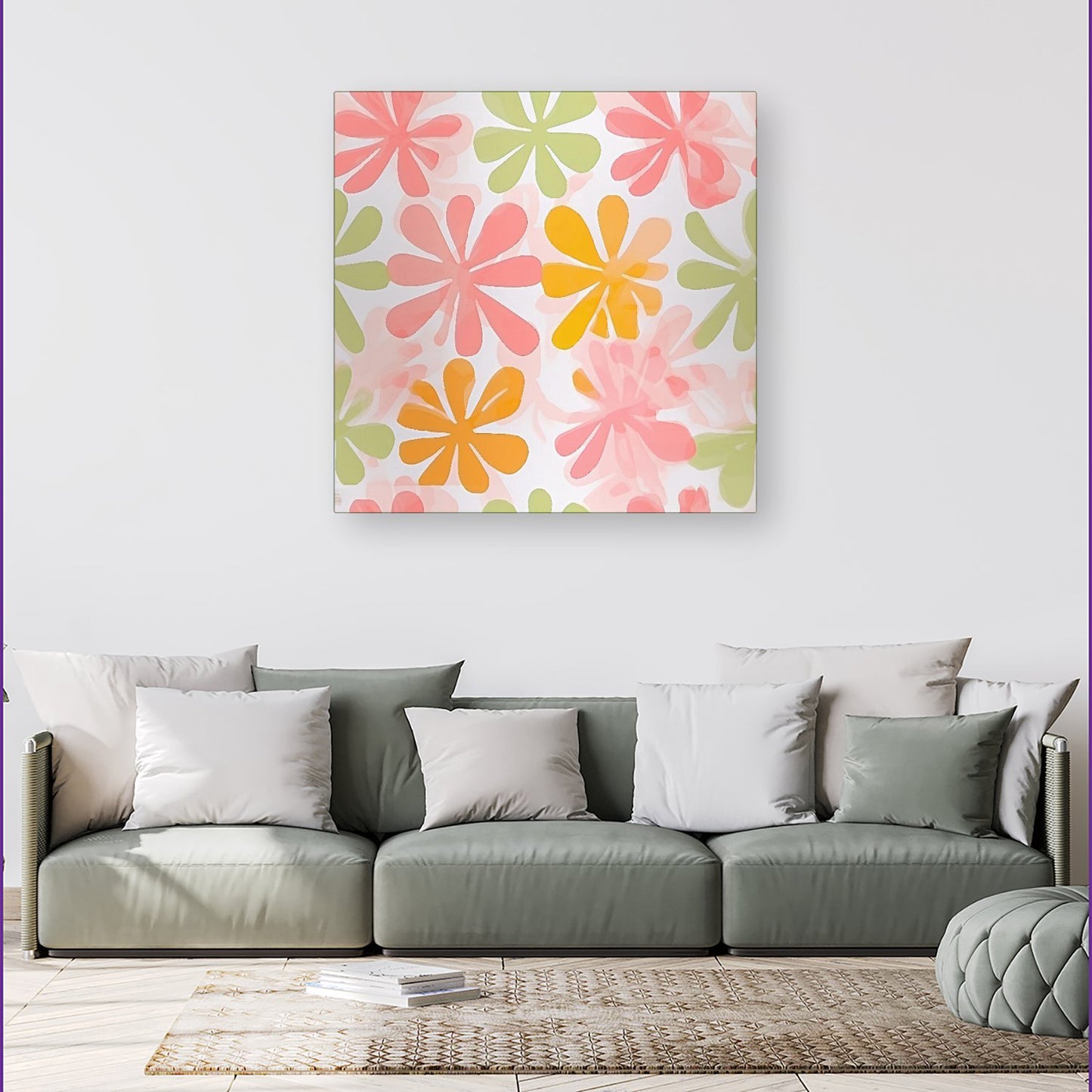 Yellow And Pink Flowers Canvas