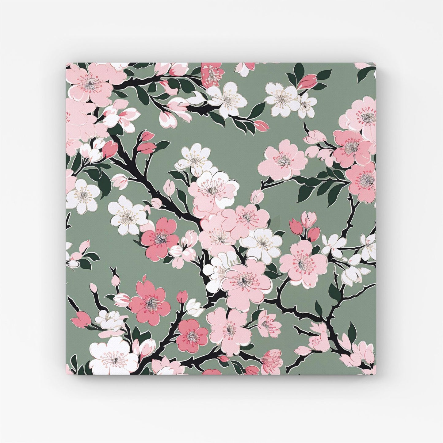 Pink Floral Abstract Pattern Canvas
