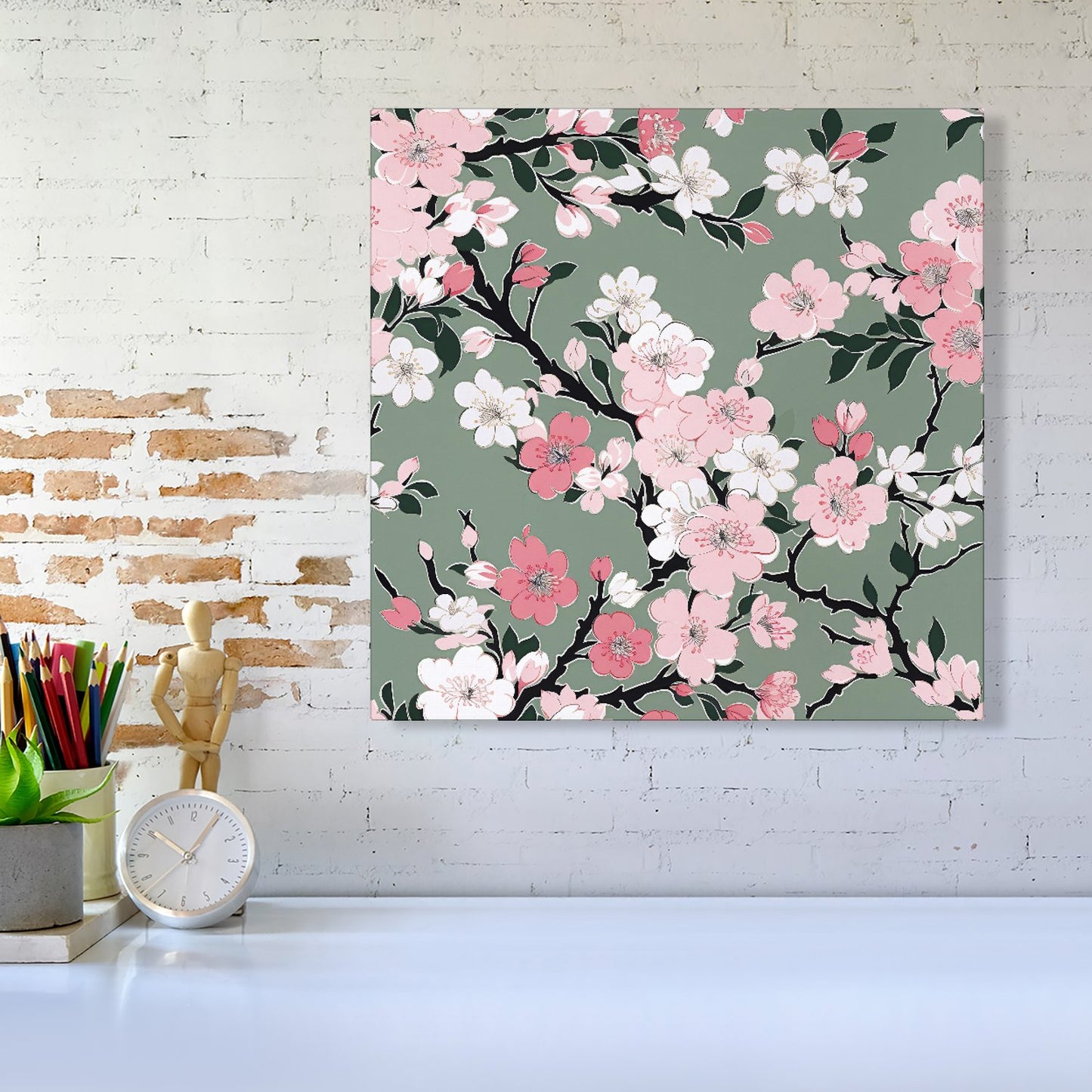 Pink Floral Abstract Pattern Canvas