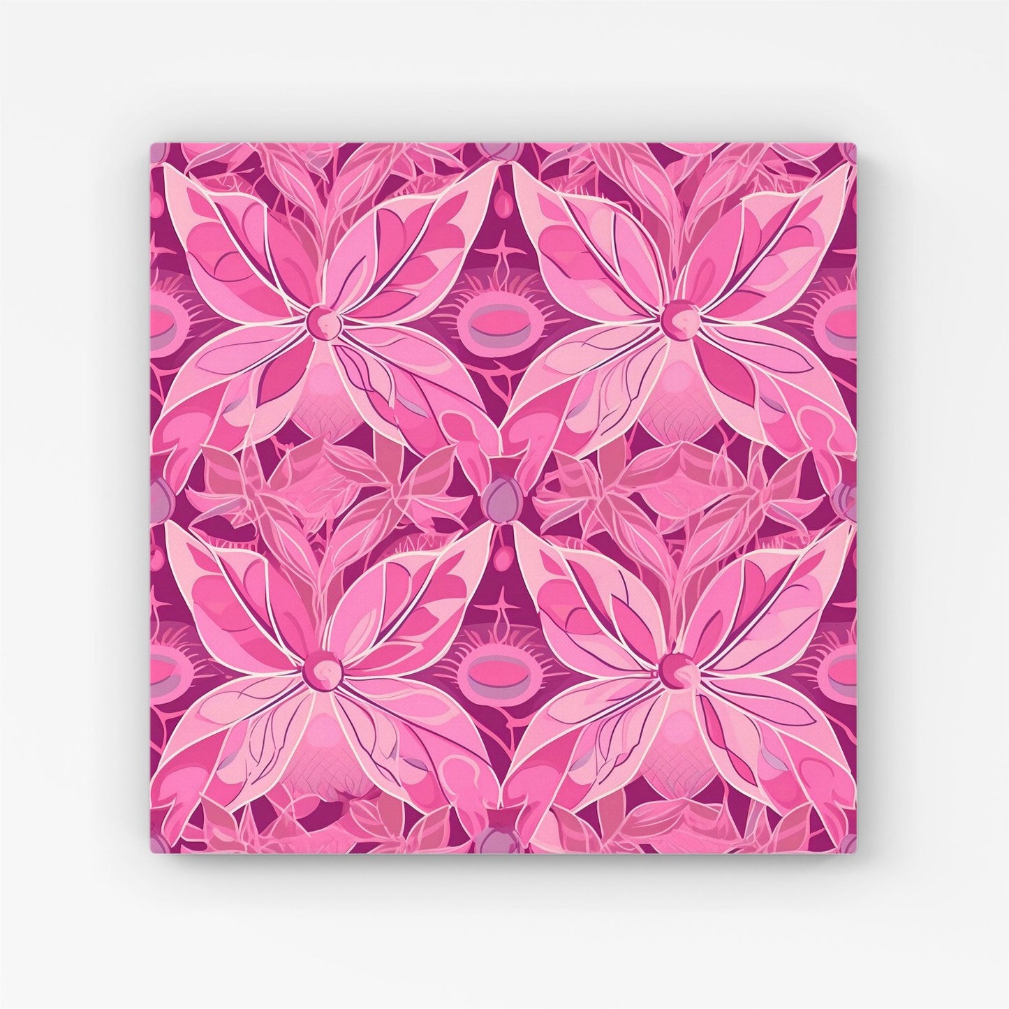 Pink Abstract Floral Design Canvas