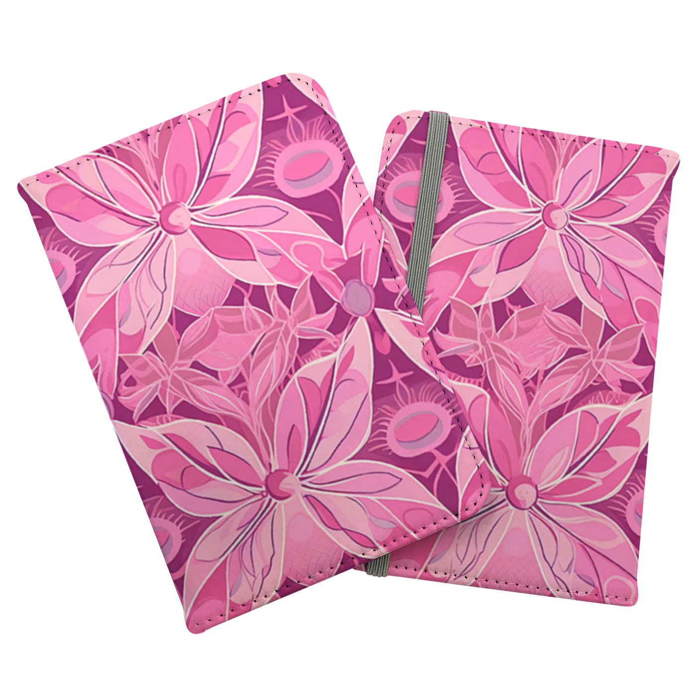 Pink Abstract Floral Design Passport Cover
